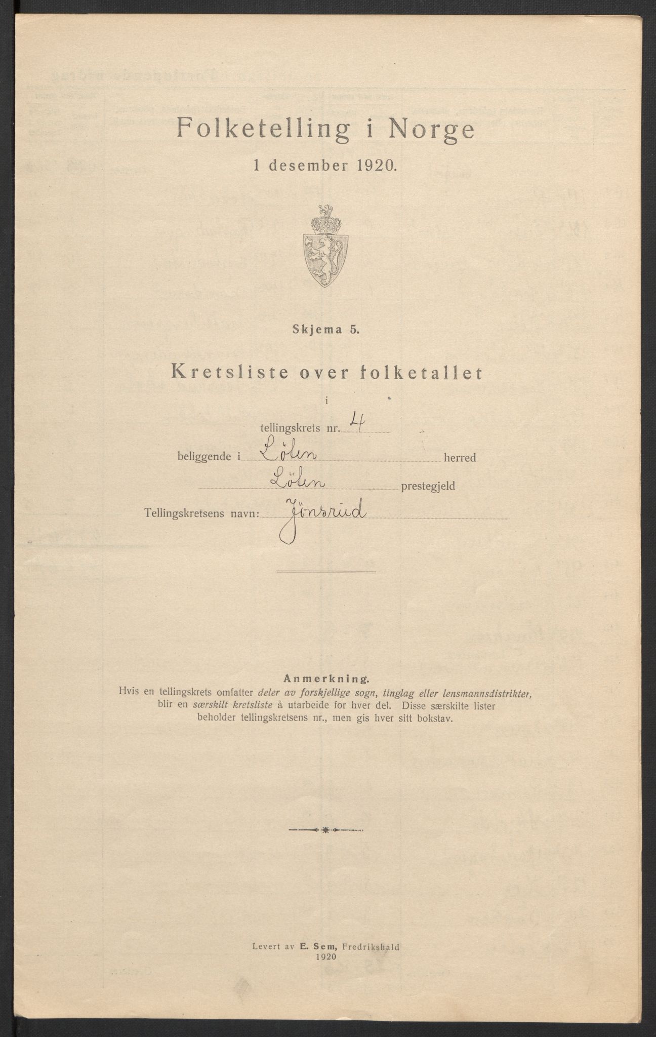 SAH, 1920 census for Løten, 1920, p. 37