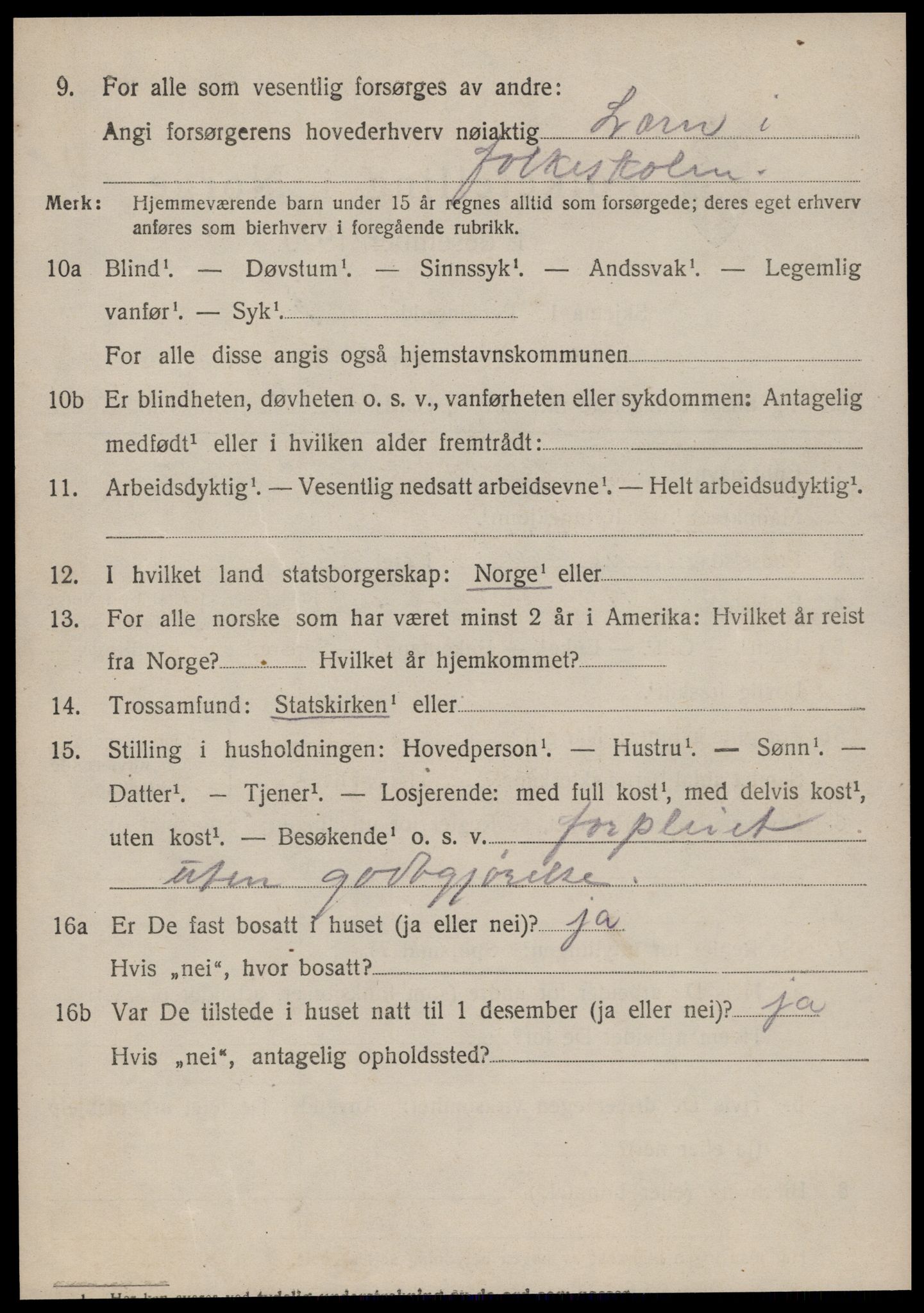 SAT, 1920 census for Vanylven, 1920, p. 2274