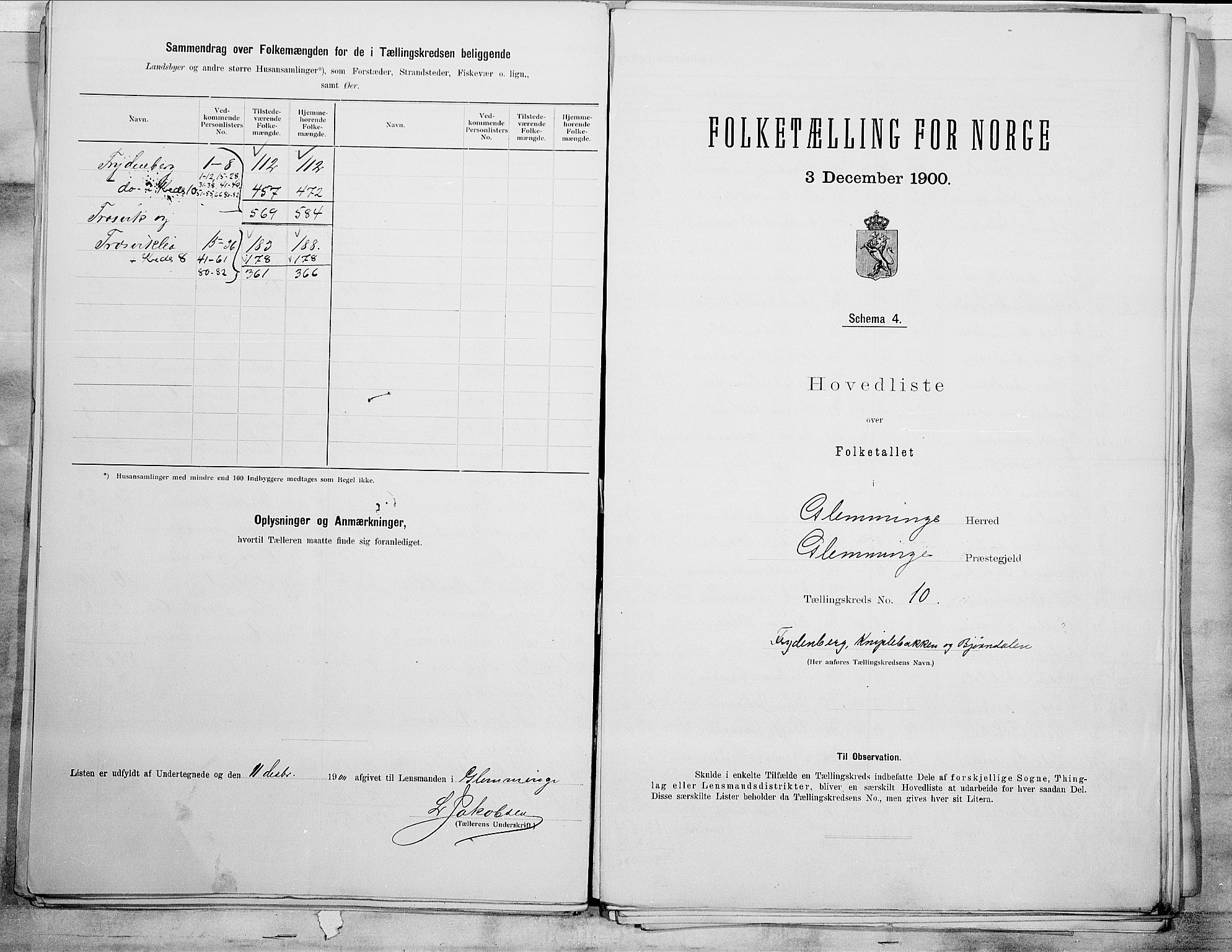 SAO, 1900 census for Glemmen, 1900, p. 22