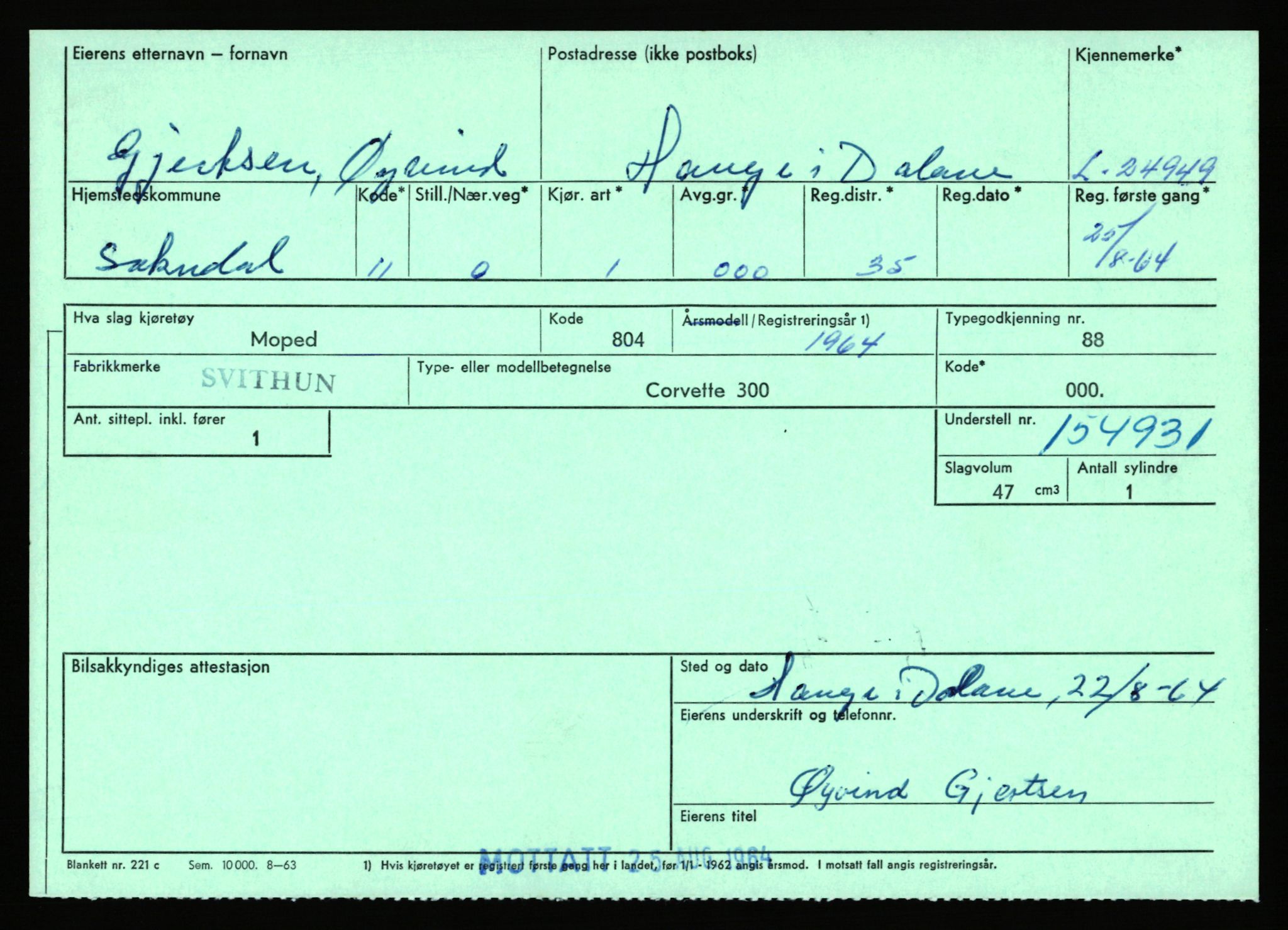 Stavanger trafikkstasjon, AV/SAST-A-101942/0/F/L0042: L-24600 - L-25233, 1930-1971, p. 1199