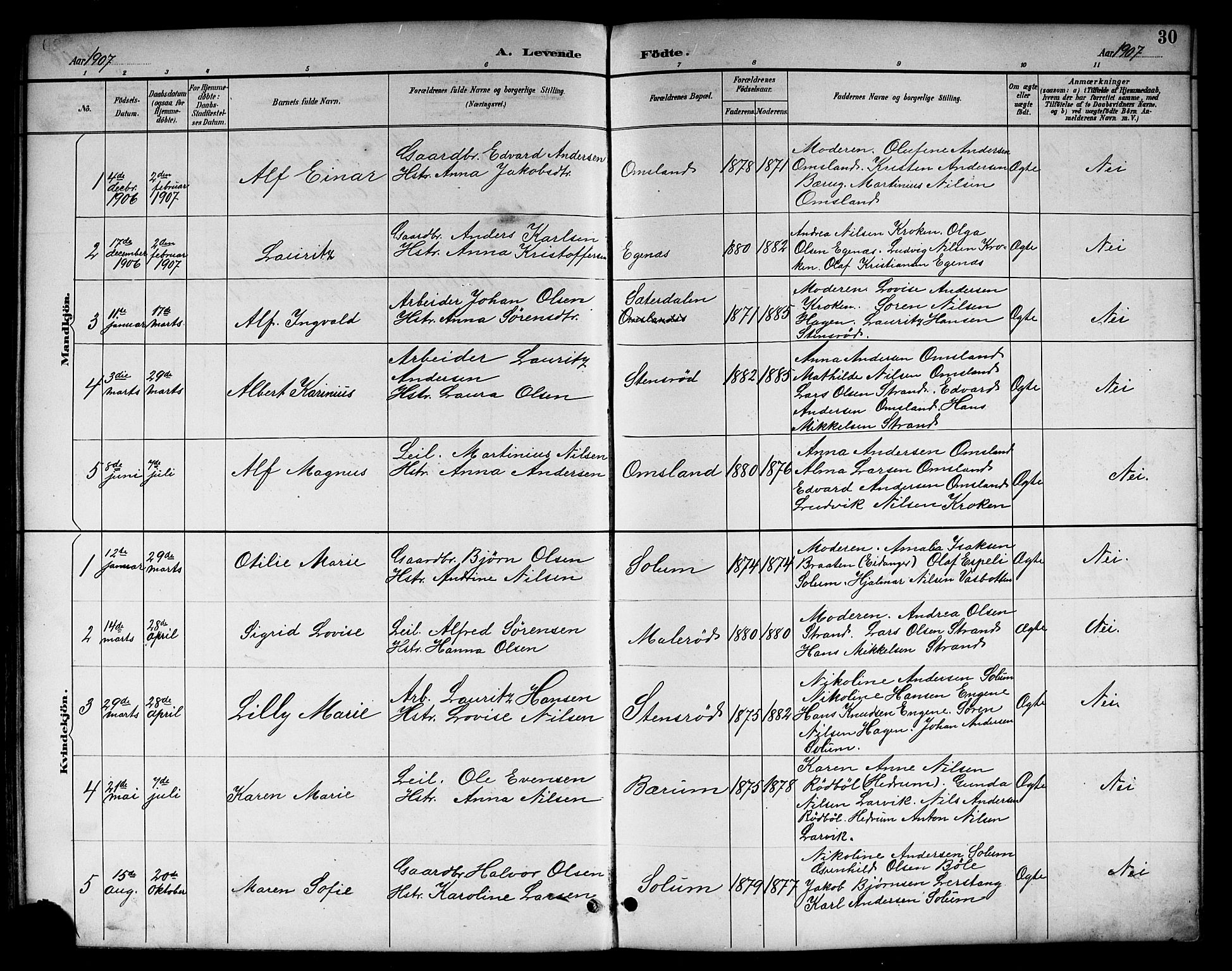 Brunlanes kirkebøker, SAKO/A-342/G/Gc/L0002: Parish register (copy) no. III 2, 1891-1922, p. 30