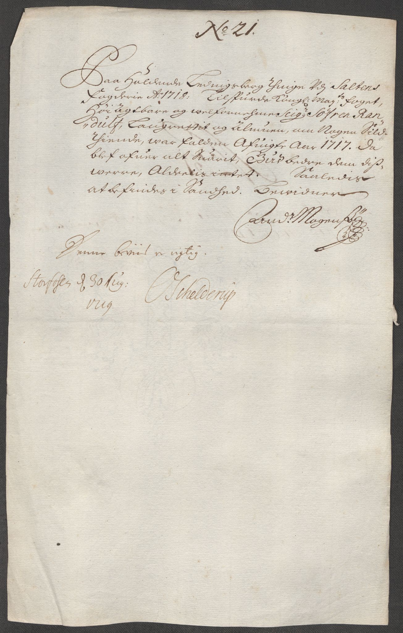 Rentekammeret inntil 1814, Reviderte regnskaper, Fogderegnskap, AV/RA-EA-4092/R66/L4588: Fogderegnskap Salten, 1718, p. 280