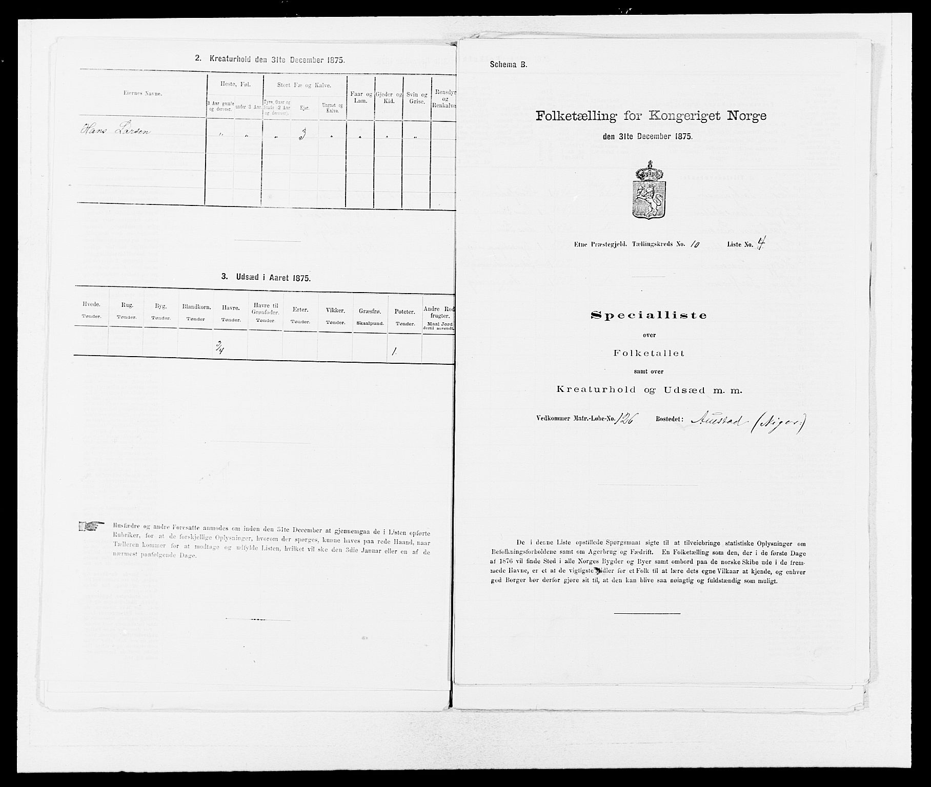 SAB, 1875 census for 1211P Etne, 1875, p. 638