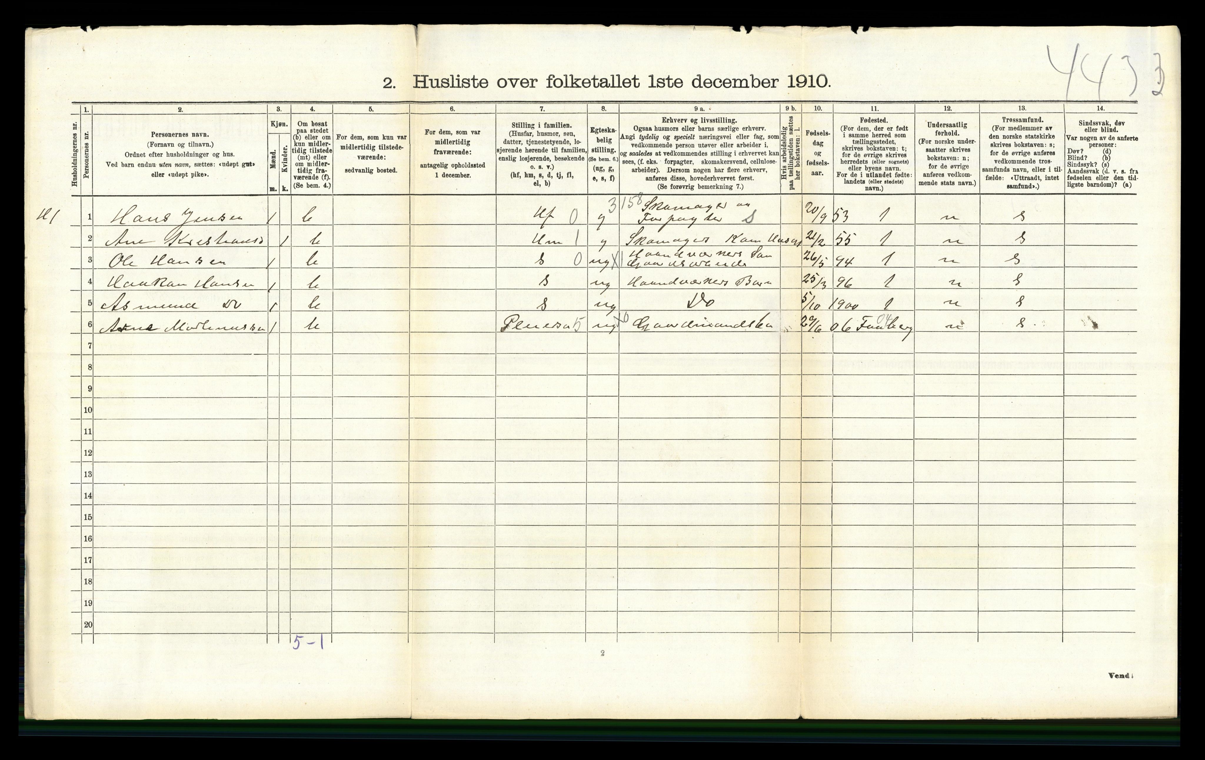 RA, 1910 census for Vestre Gausdal, 1910, p. 192