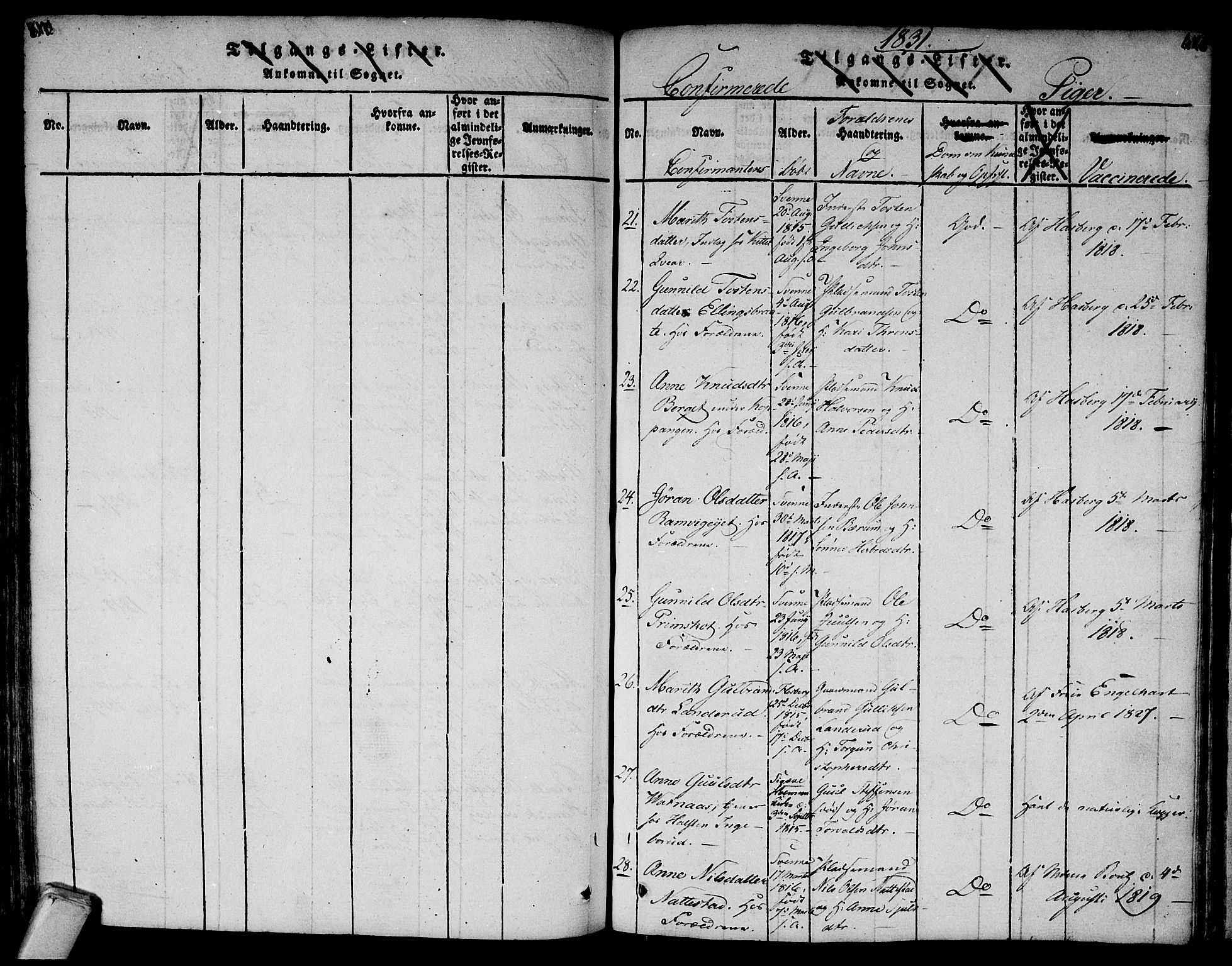 Flesberg kirkebøker, AV/SAKO-A-18/F/Fa/L0005: Parish register (official) no. I 5, 1816-1834, p. 613-614