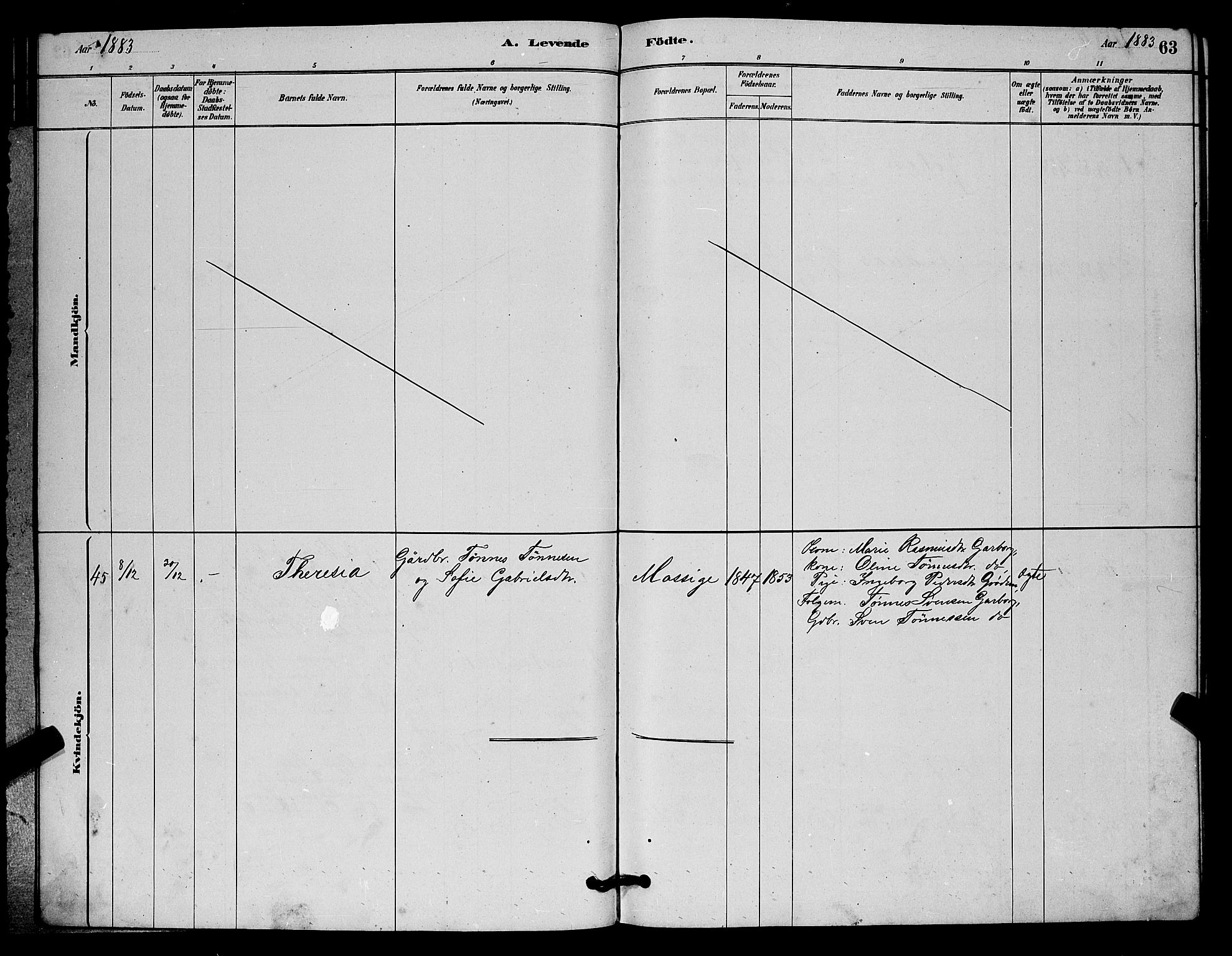 Lye sokneprestkontor, AV/SAST-A-101794/001/30BB/L0006: Parish register (copy) no. B 6, 1879-1888, p. 63