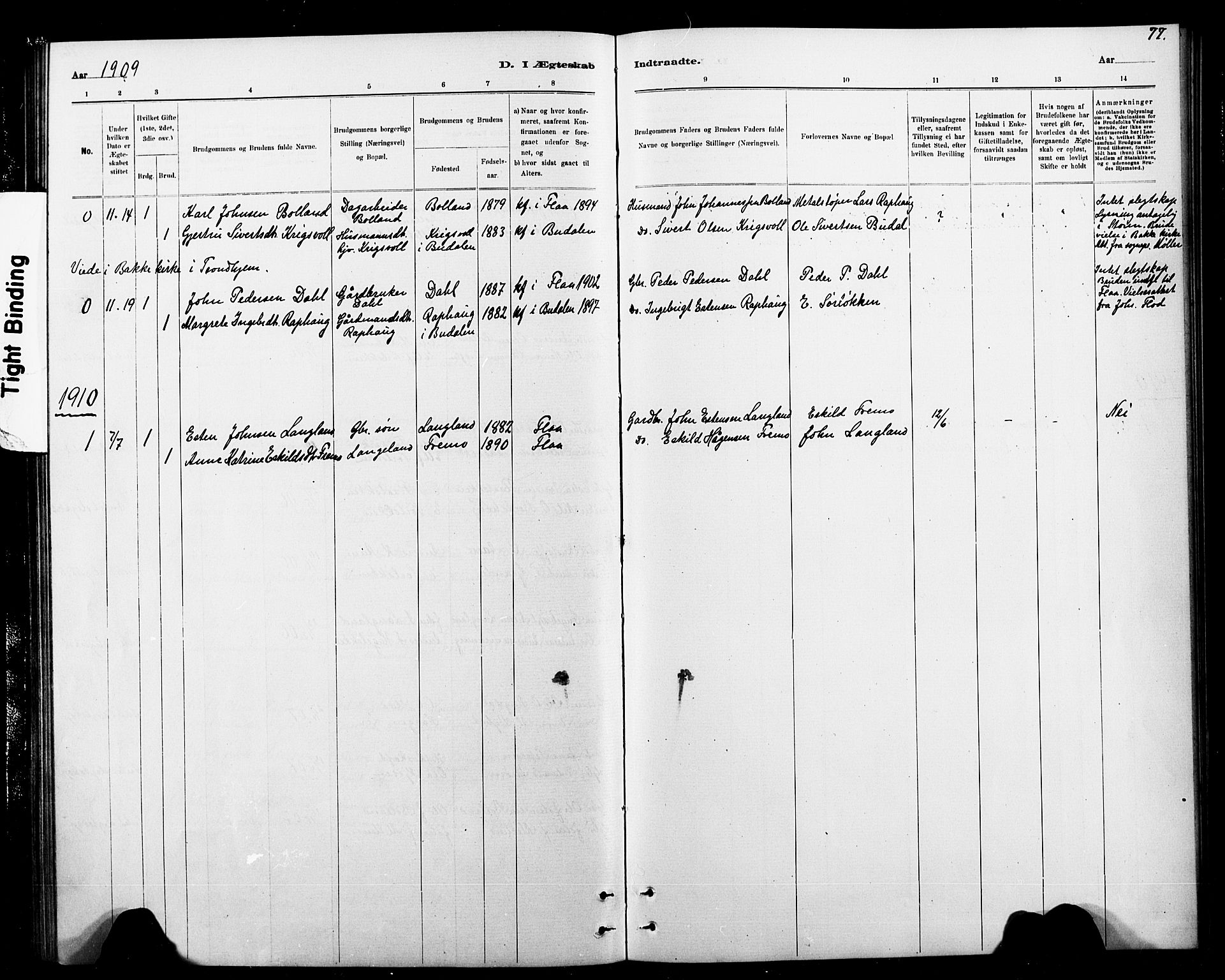 Ministerialprotokoller, klokkerbøker og fødselsregistre - Sør-Trøndelag, SAT/A-1456/693/L1123: Parish register (copy) no. 693C04, 1887-1910, p. 77