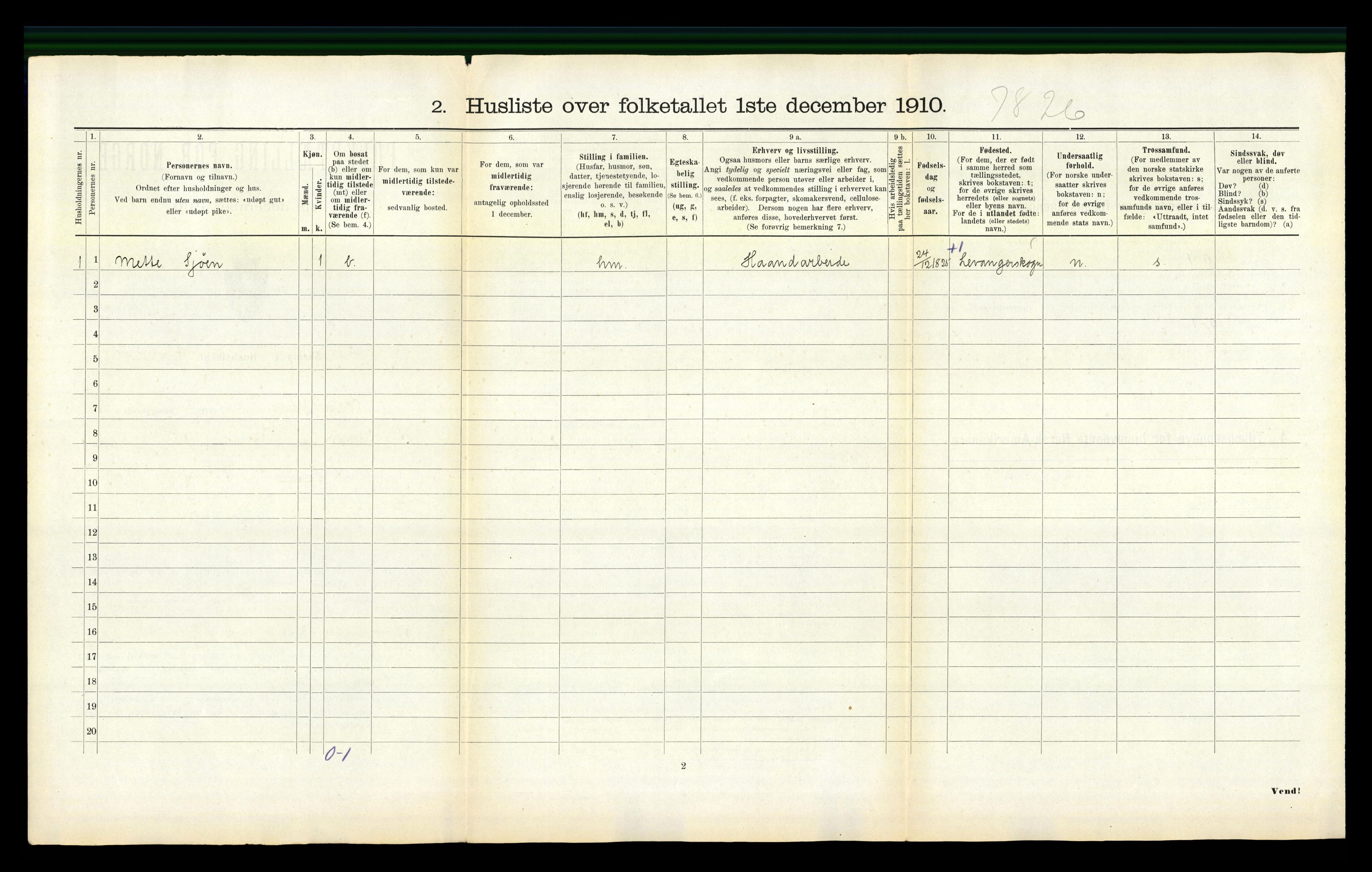 RA, 1910 census for Mosvik, 1910, p. 171