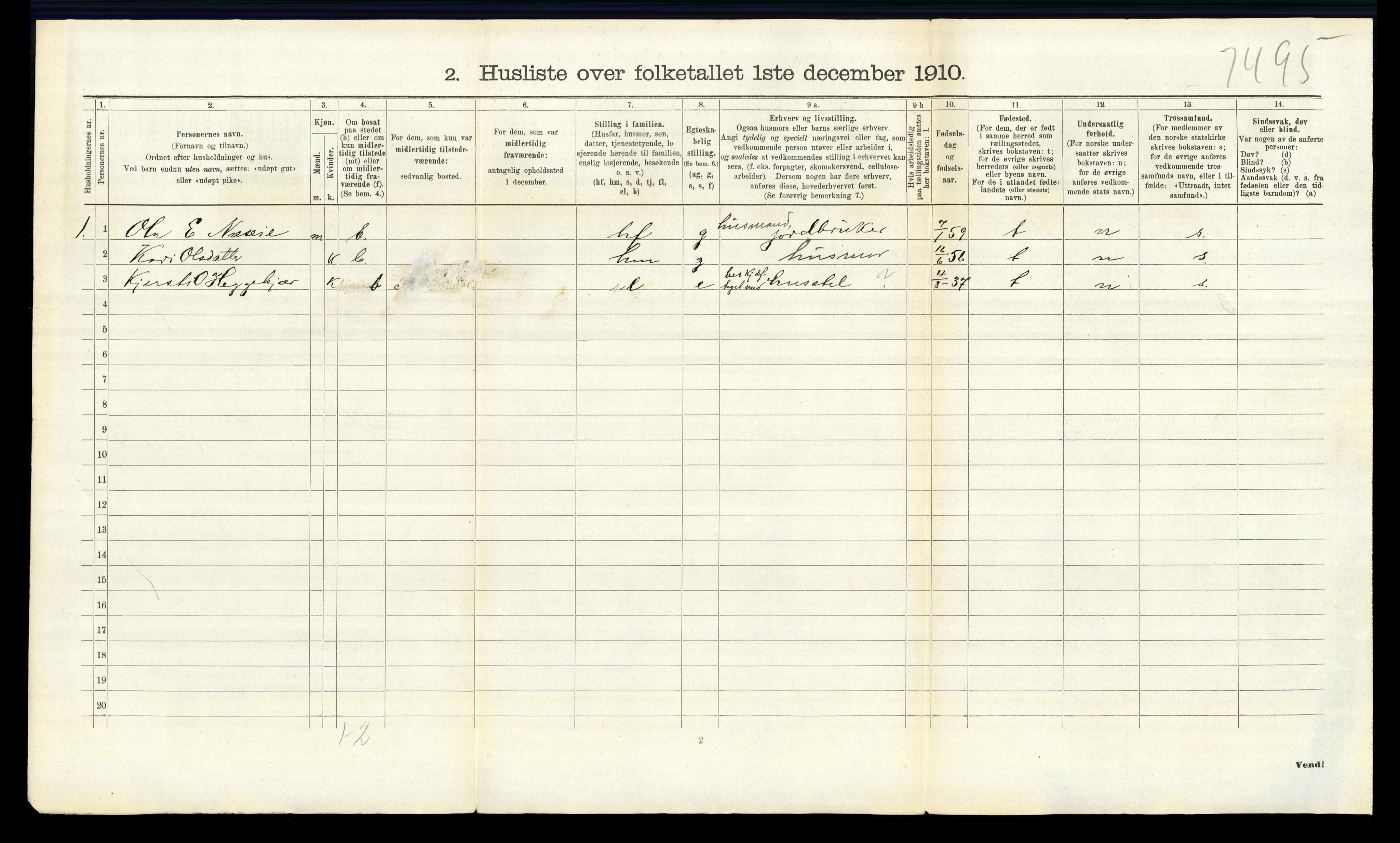 RA, 1910 census for Nord-Aurdal, 1910, p. 280