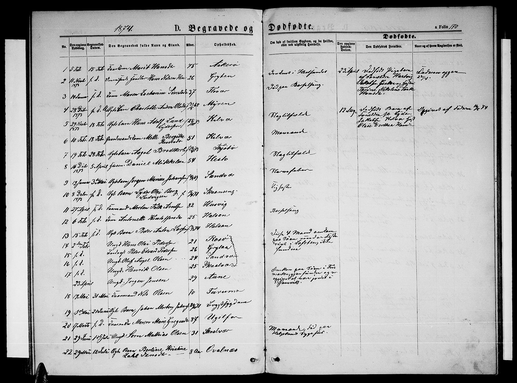 Ministerialprotokoller, klokkerbøker og fødselsregistre - Nordland, AV/SAT-A-1459/817/L0267: Parish register (copy) no. 817C02, 1870-1883, p. 170