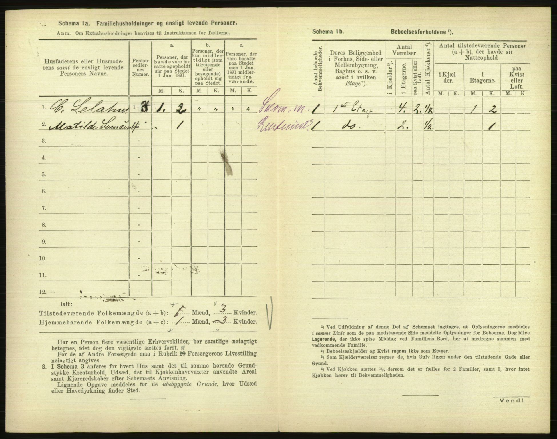 RA, 1891 census for 1001 Kristiansand, 1891, p. 607