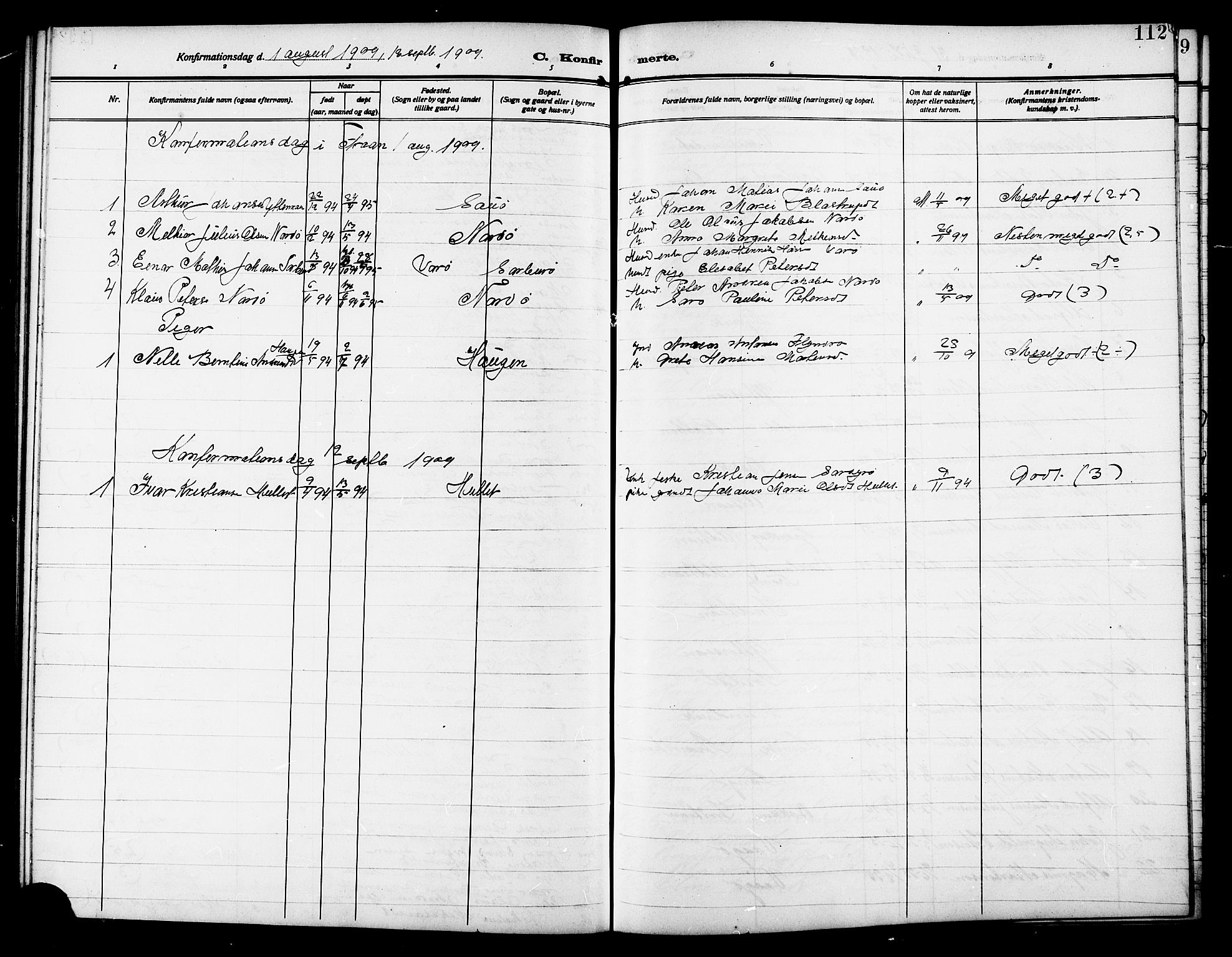 Ministerialprotokoller, klokkerbøker og fødselsregistre - Sør-Trøndelag, AV/SAT-A-1456/640/L0588: Parish register (copy) no. 640C05, 1909-1922, p. 112