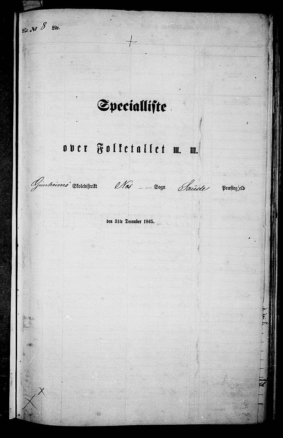 RA, 1865 census for Sauherad, 1865, p. 110