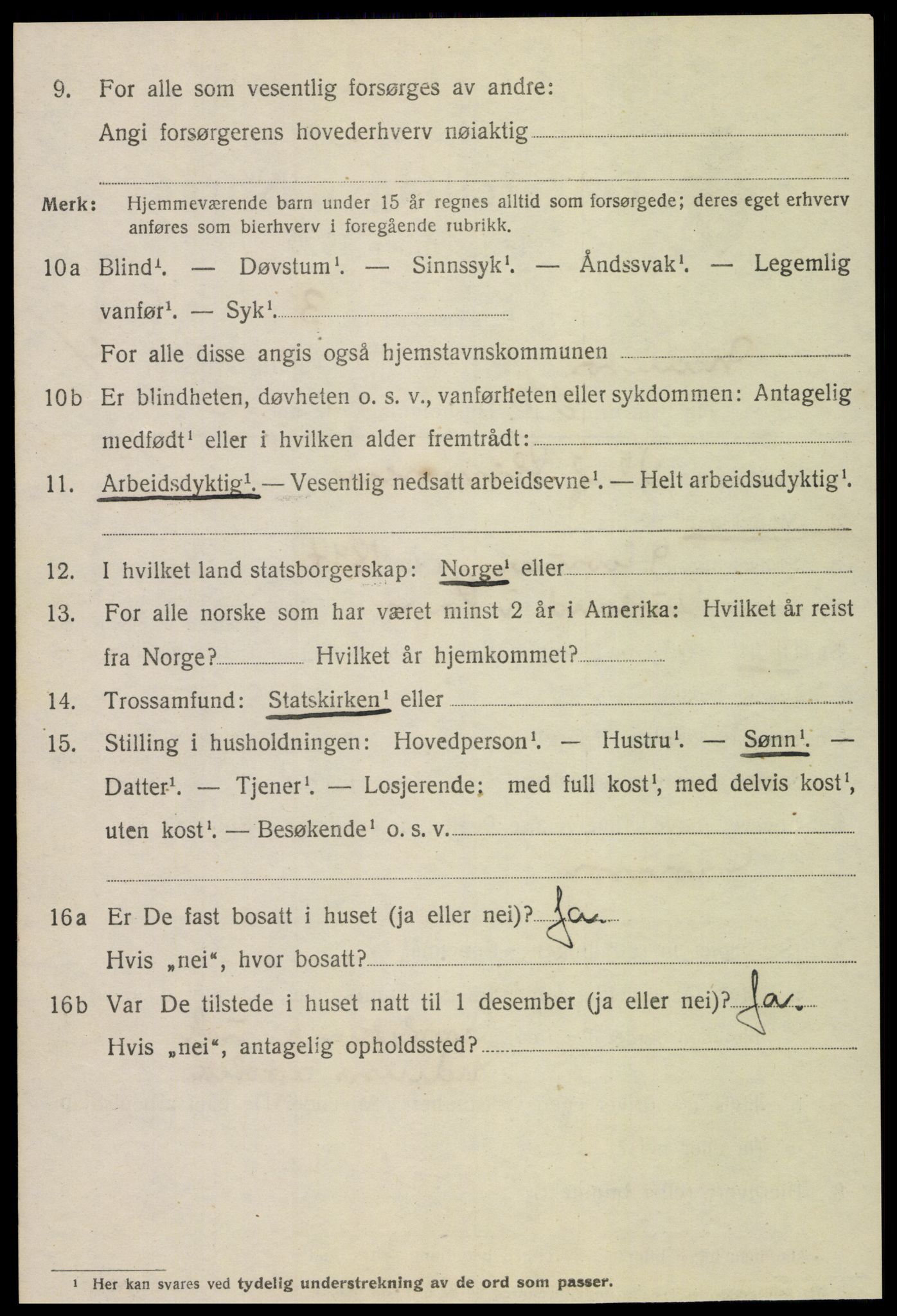 SAT, 1920 census for Namsos, 1920, p. 5632