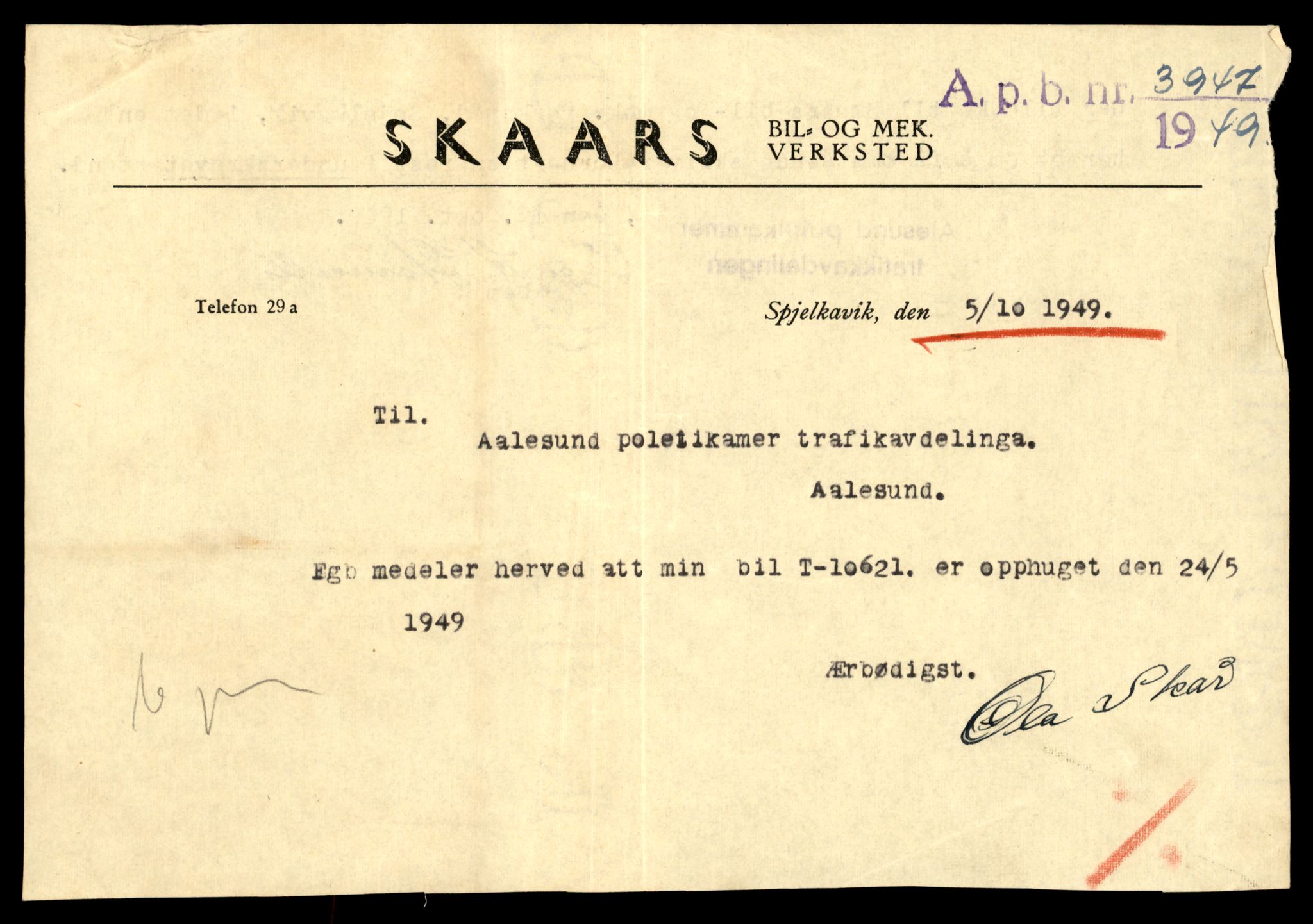 Møre og Romsdal vegkontor - Ålesund trafikkstasjon, AV/SAT-A-4099/F/Fe/L0022: Registreringskort for kjøretøy T 10584 - T 10694, 1927-1998, p. 1164