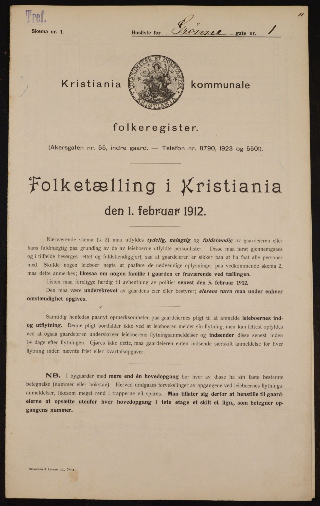 OBA, Municipal Census 1912 for Kristiania, 1912, p. 32110