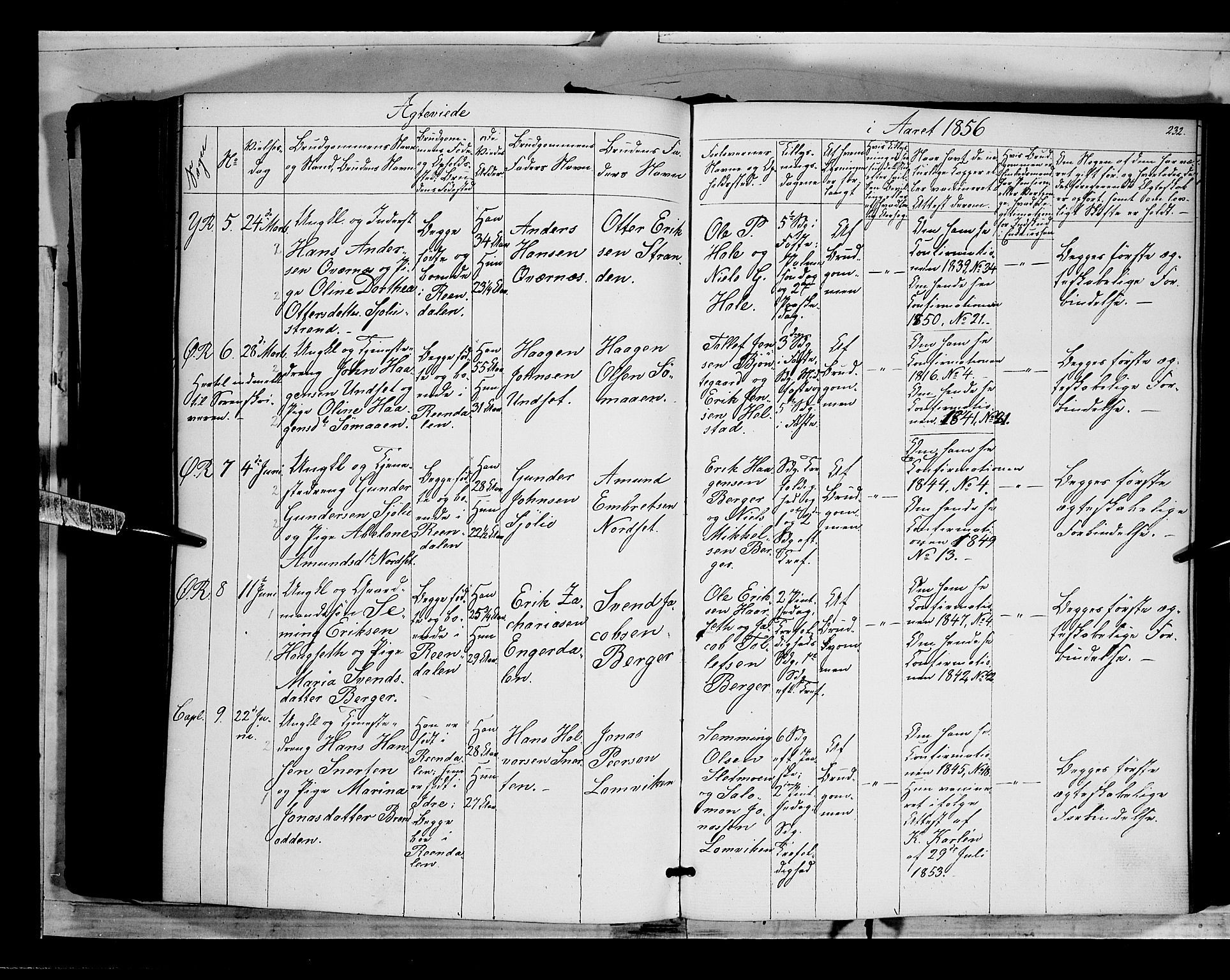 Rendalen prestekontor, SAH/PREST-054/H/Ha/Haa/L0005: Parish register (official) no. 5, 1853-1866, p. 232