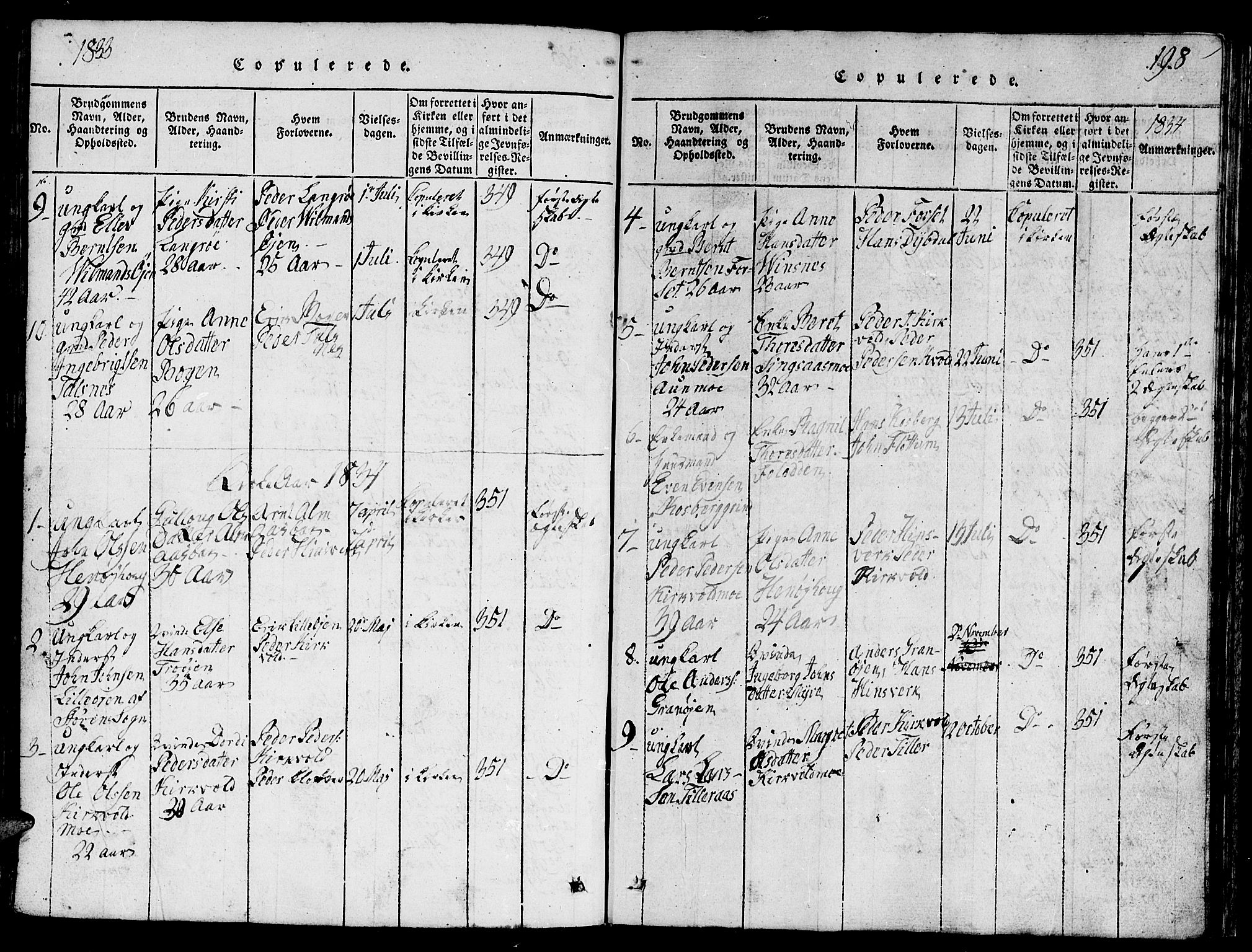 Ministerialprotokoller, klokkerbøker og fødselsregistre - Sør-Trøndelag, SAT/A-1456/688/L1026: Parish register (copy) no. 688C01, 1817-1860, p. 198