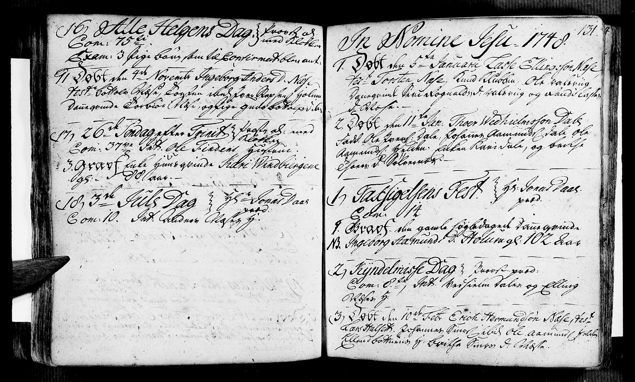 Vik sokneprestembete, AV/SAB-A-81501/H/Haa/Haaa/L0002: Parish register (official) no. A 2 / 2, 1740-1756, p. 131