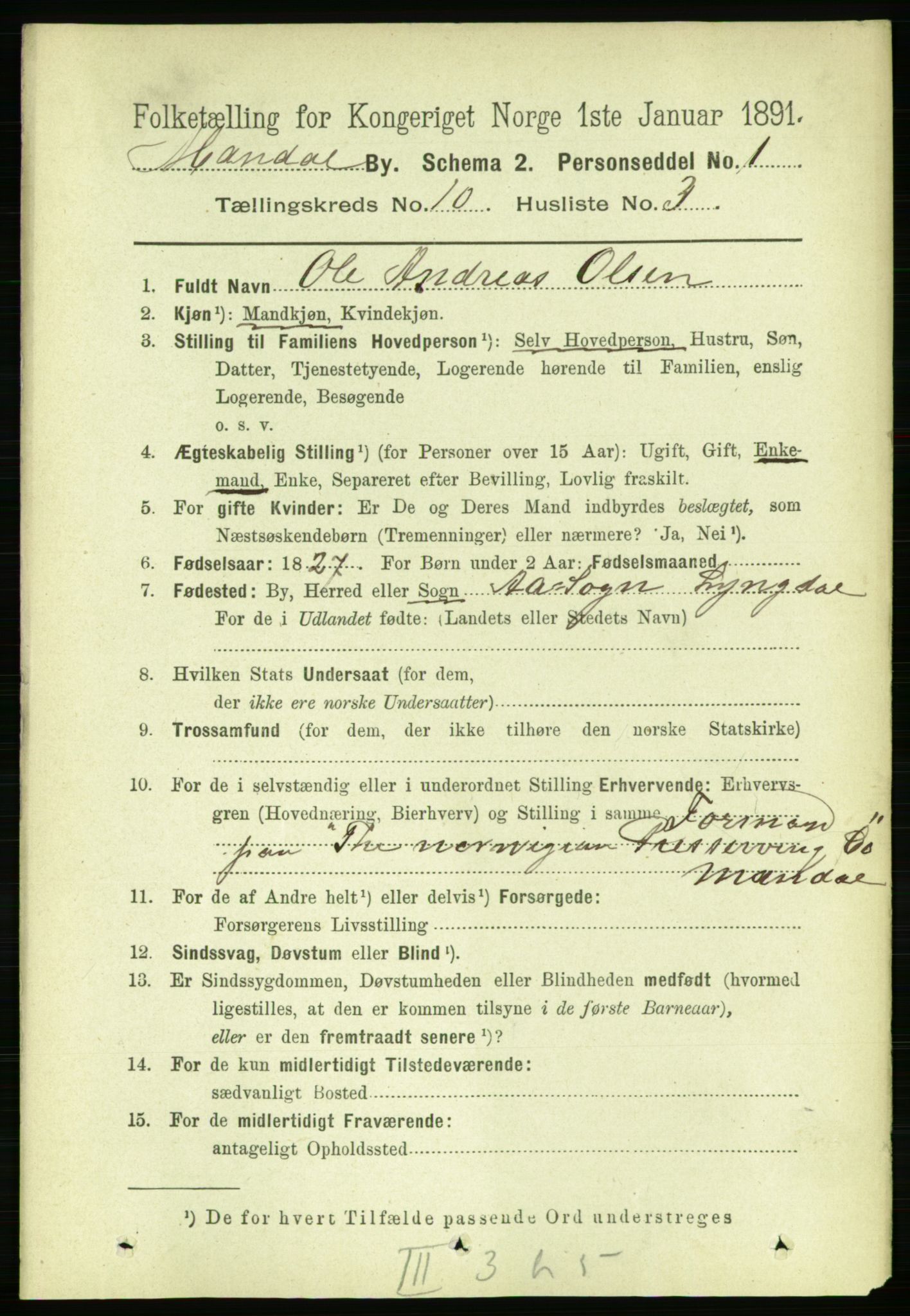 RA, 1891 census for 1002 Mandal, 1891, p. 2647