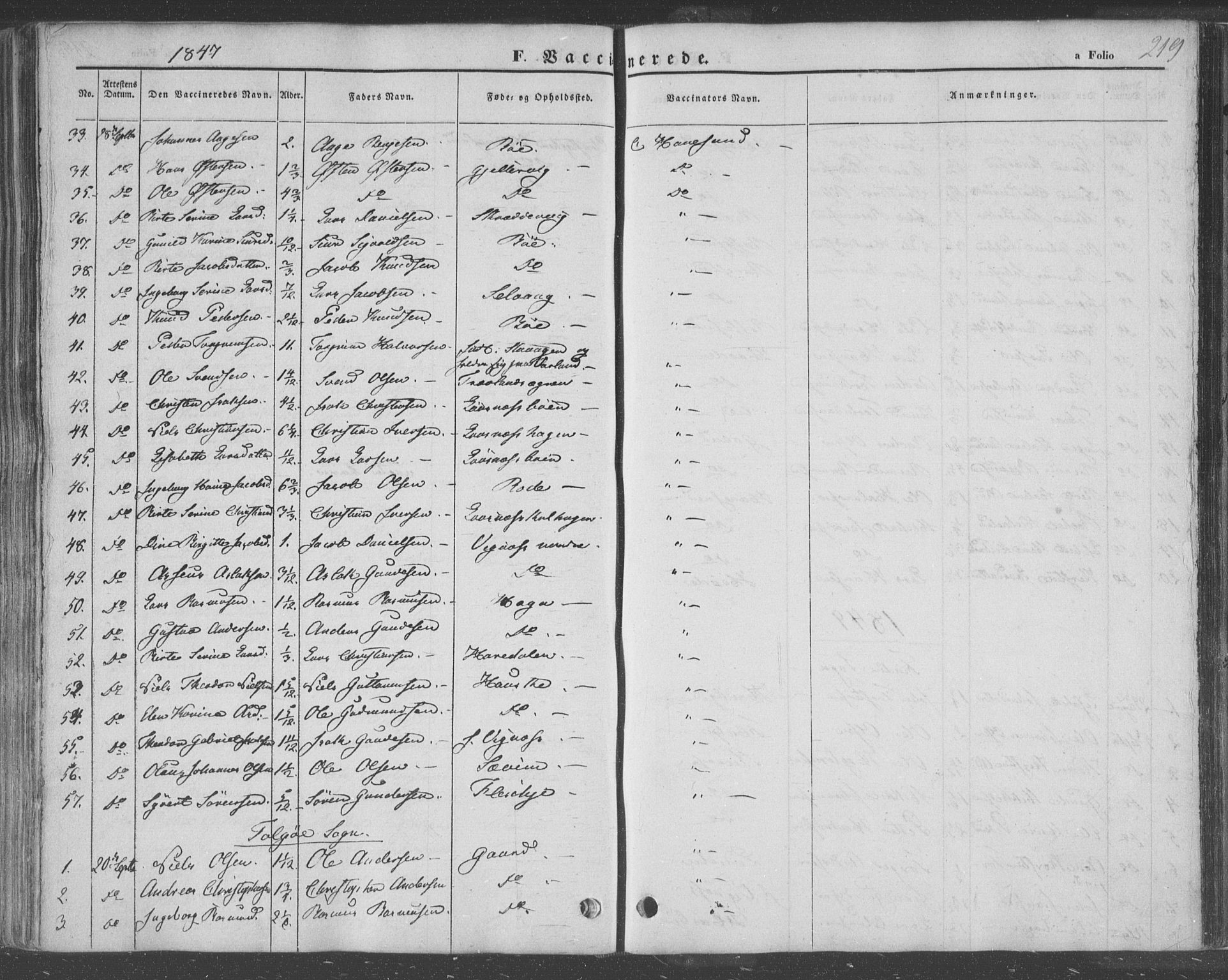 Finnøy sokneprestkontor, AV/SAST-A-101825/H/Ha/Haa/L0007: Parish register (official) no. A 7, 1847-1862, p. 219