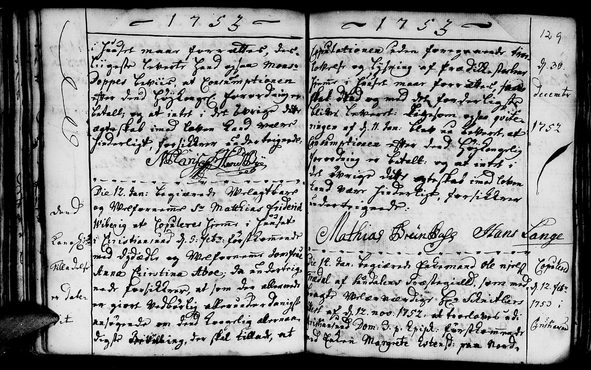 Ministerialprotokoller, klokkerbøker og fødselsregistre - Møre og Romsdal, SAT/A-1454/568/L0793: Parish register (official) no. 568A02, 1749-1768, p. 128-129