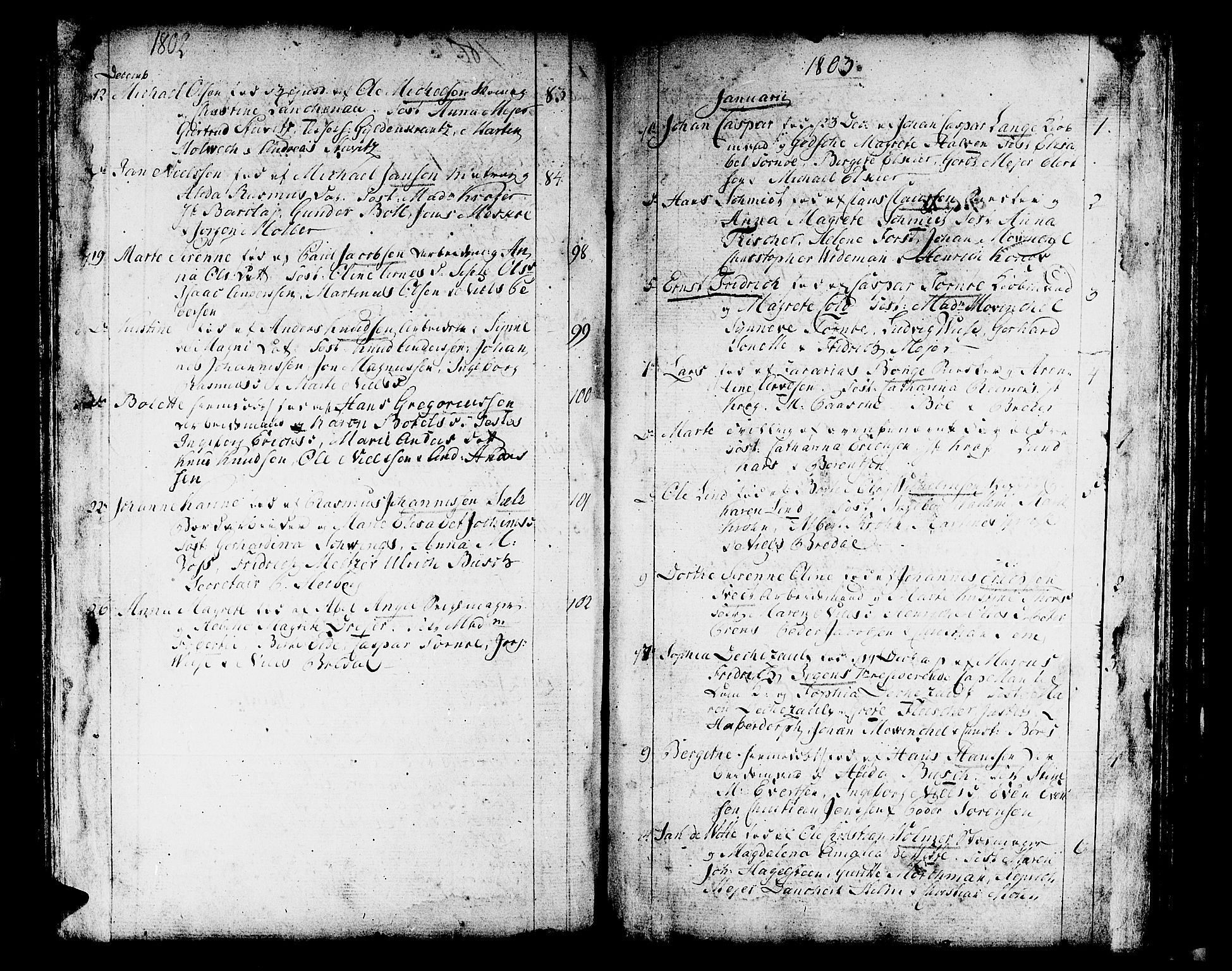 Domkirken sokneprestembete, SAB/A-74801/H/Haa/L0004: Parish register (official) no. A 4, 1763-1820, p. 288-289
