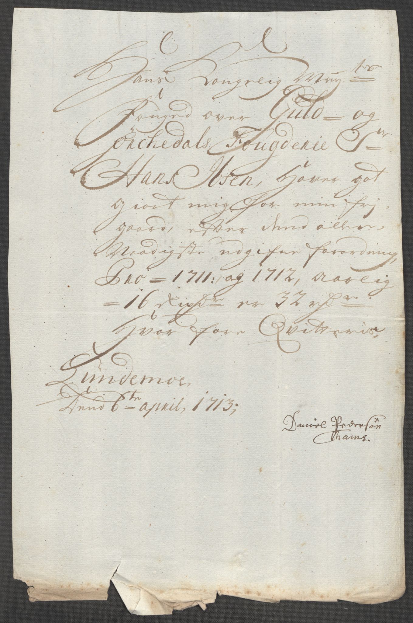 Rentekammeret inntil 1814, Reviderte regnskaper, Fogderegnskap, AV/RA-EA-4092/R60/L3963: Fogderegnskap Orkdal og Gauldal, 1712, p. 478