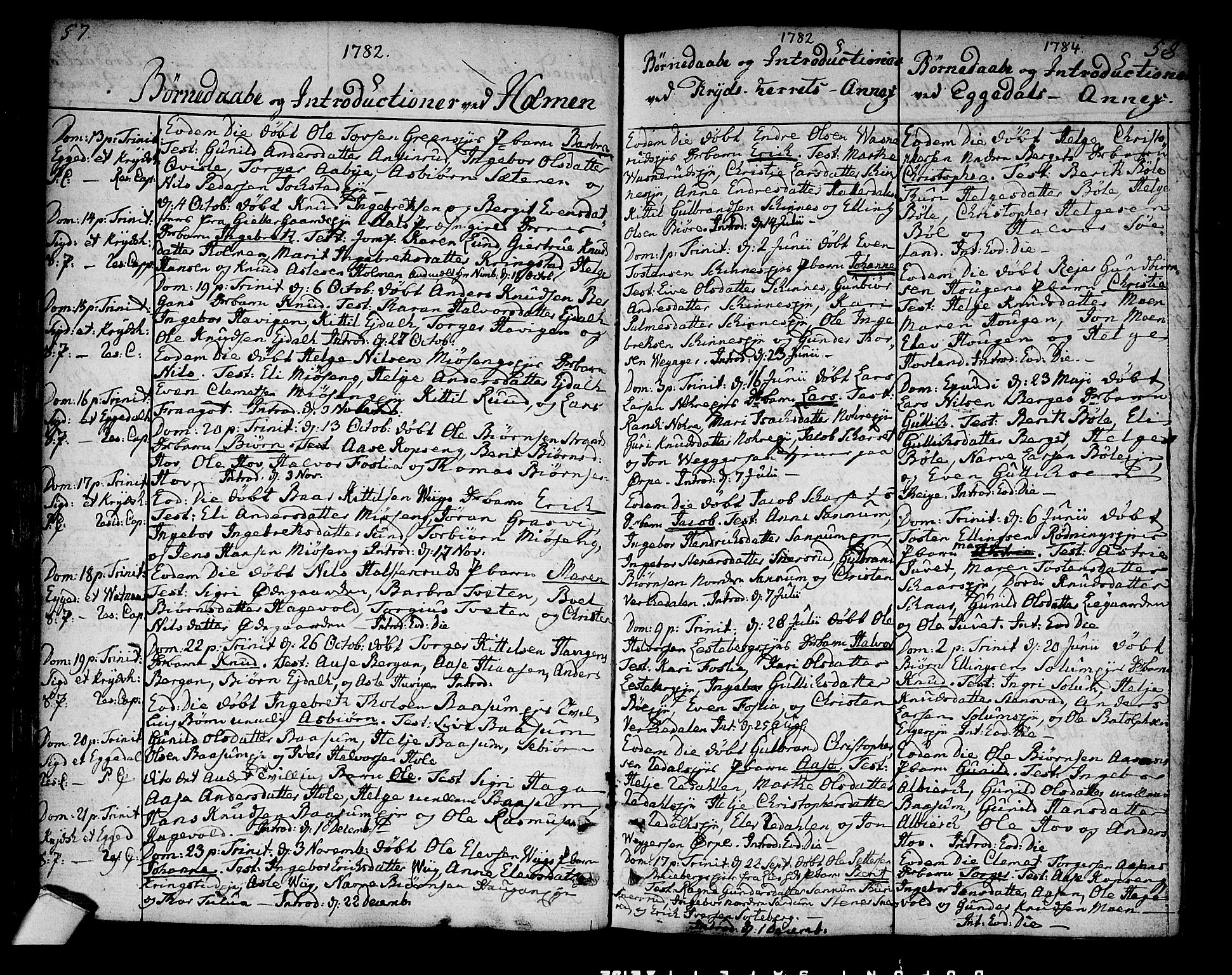 Sigdal kirkebøker, AV/SAKO-A-245/F/Fa/L0002: Parish register (official) no. I 2, 1778-1792, p. 57-58