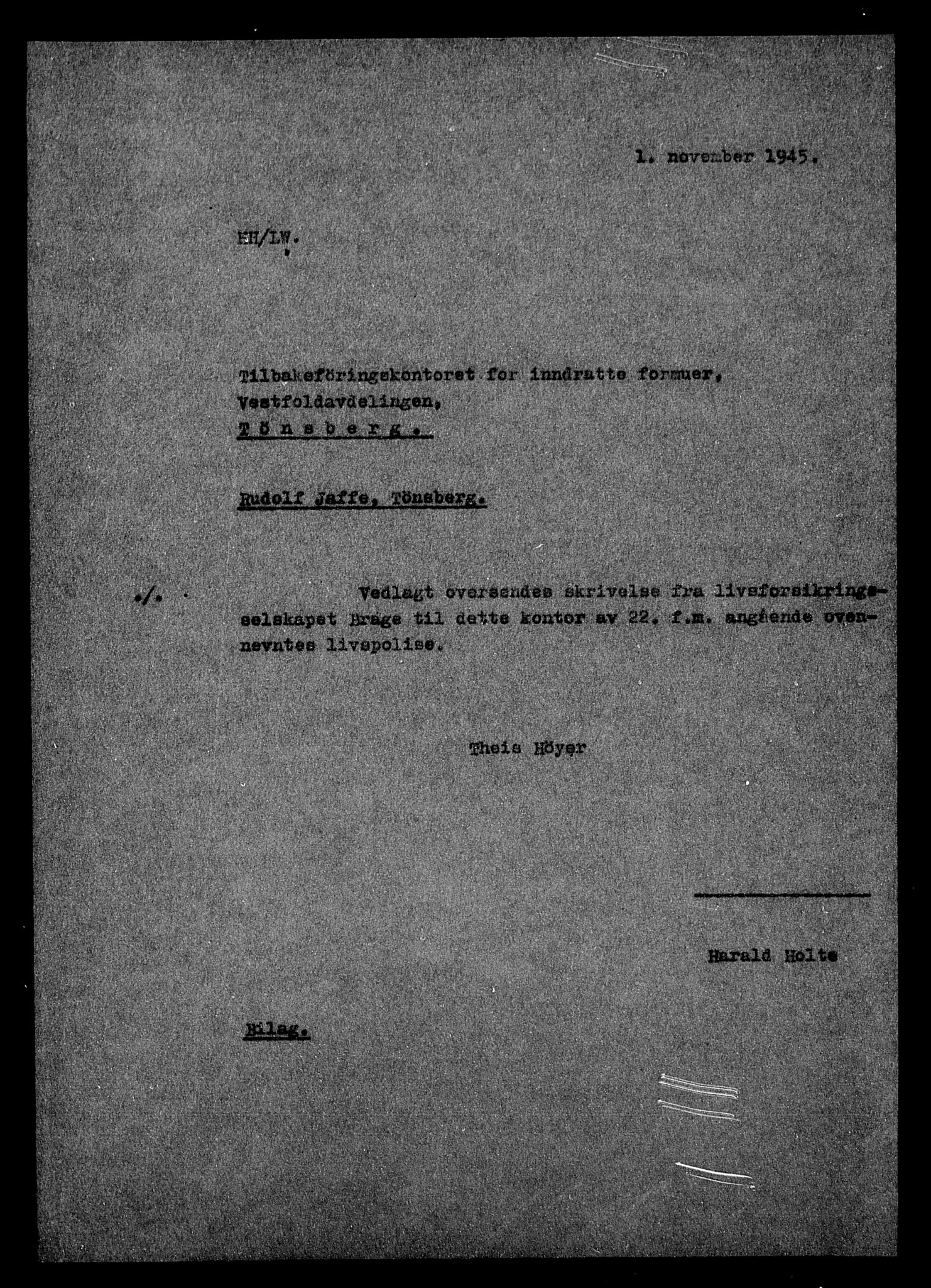 Justisdepartementet, Tilbakeføringskontoret for inndratte formuer, RA/S-1564/H/Hc/Hcd/L1000: --, 1945-1947, p. 623