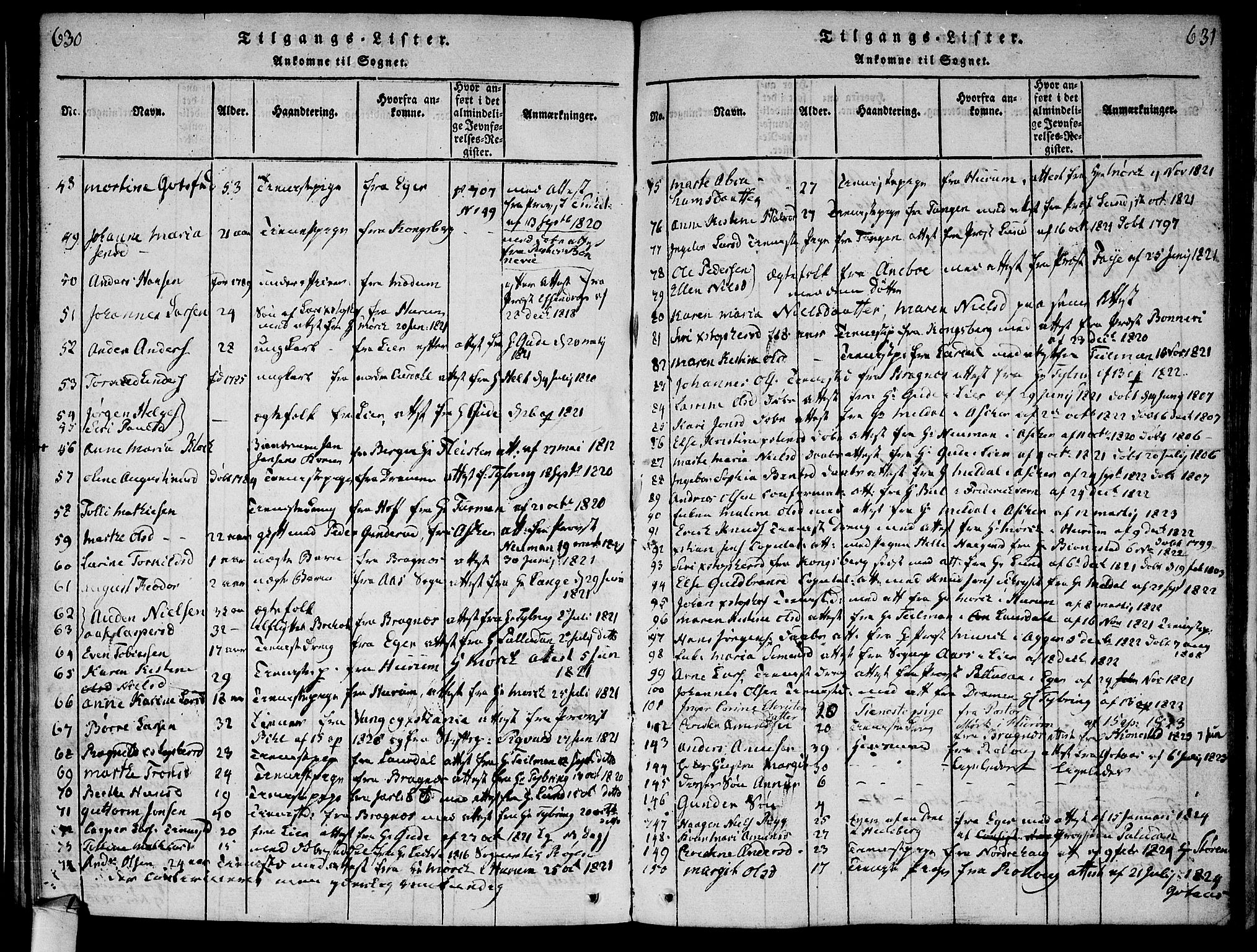 Røyken kirkebøker, SAKO/A-241/F/Fa/L0004: Parish register (official) no. 4, 1814-1832, p. 630-631