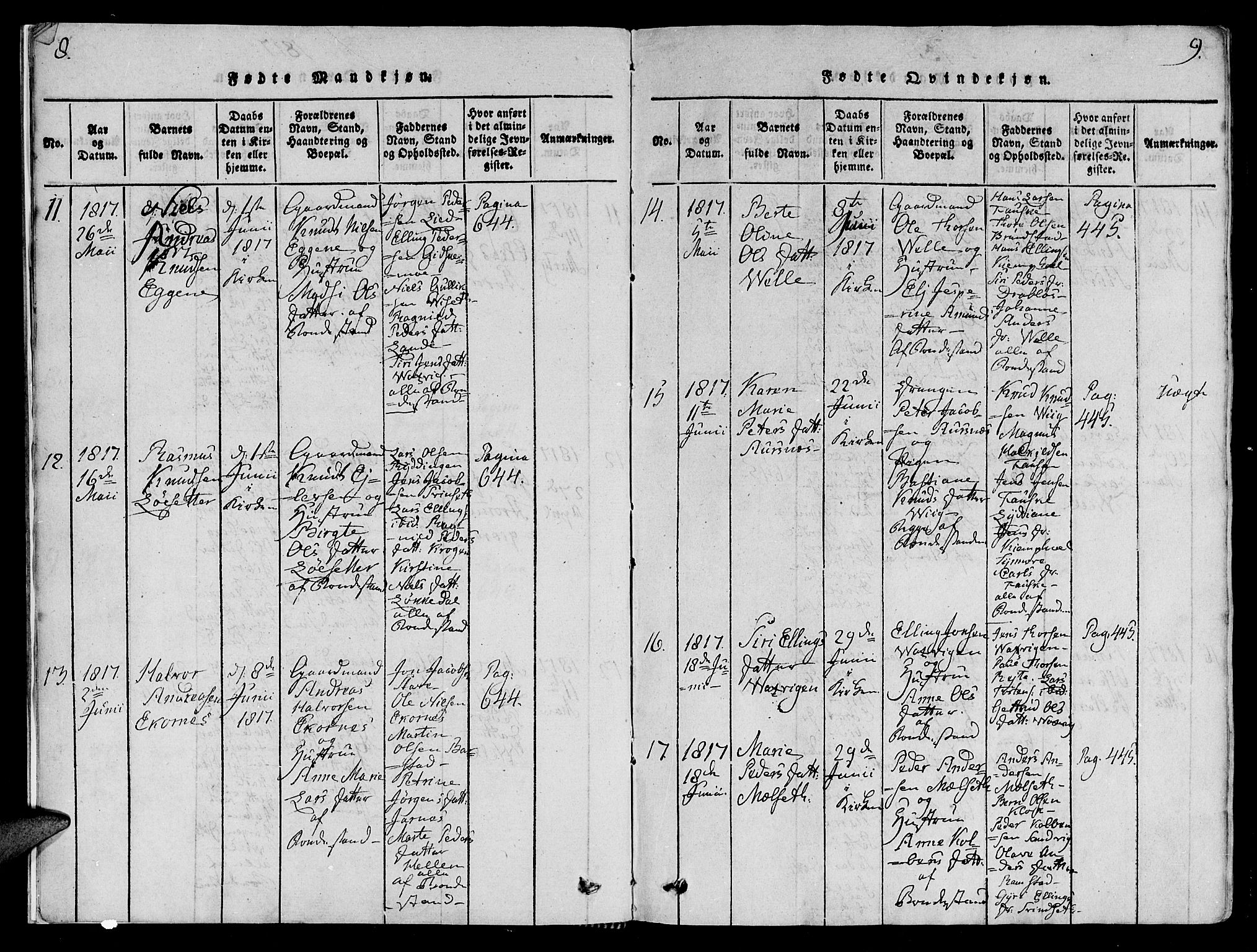 Ministerialprotokoller, klokkerbøker og fødselsregistre - Møre og Romsdal, AV/SAT-A-1454/522/L0310: Parish register (official) no. 522A05, 1816-1832, p. 8-9