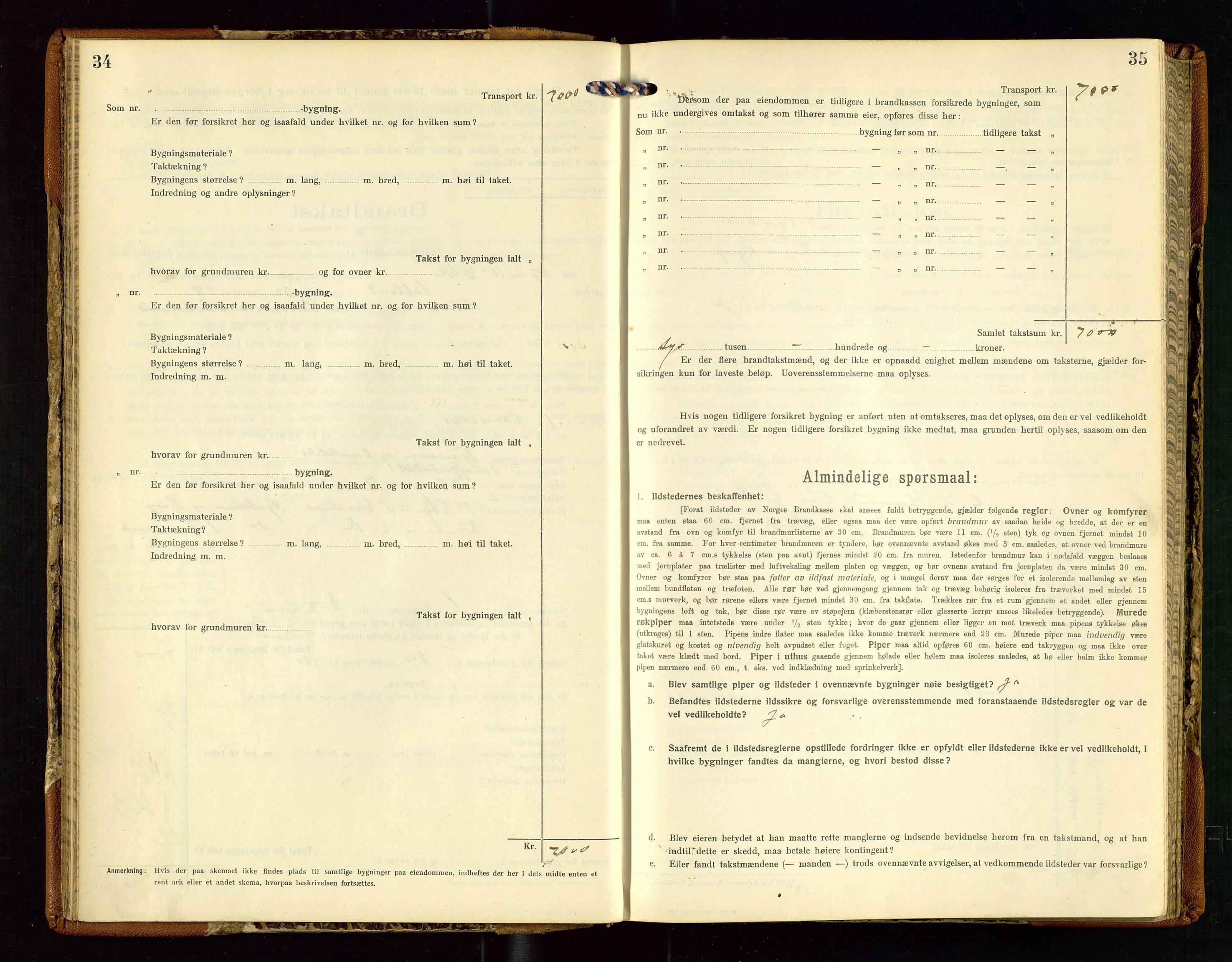Torvestad lensmannskontor, SAST/A-100307/1/Gob/L0005: "Brandtaxationsprotokol for Torvestad Lensmannsdistrikt", 1915-1928, p. 34-35