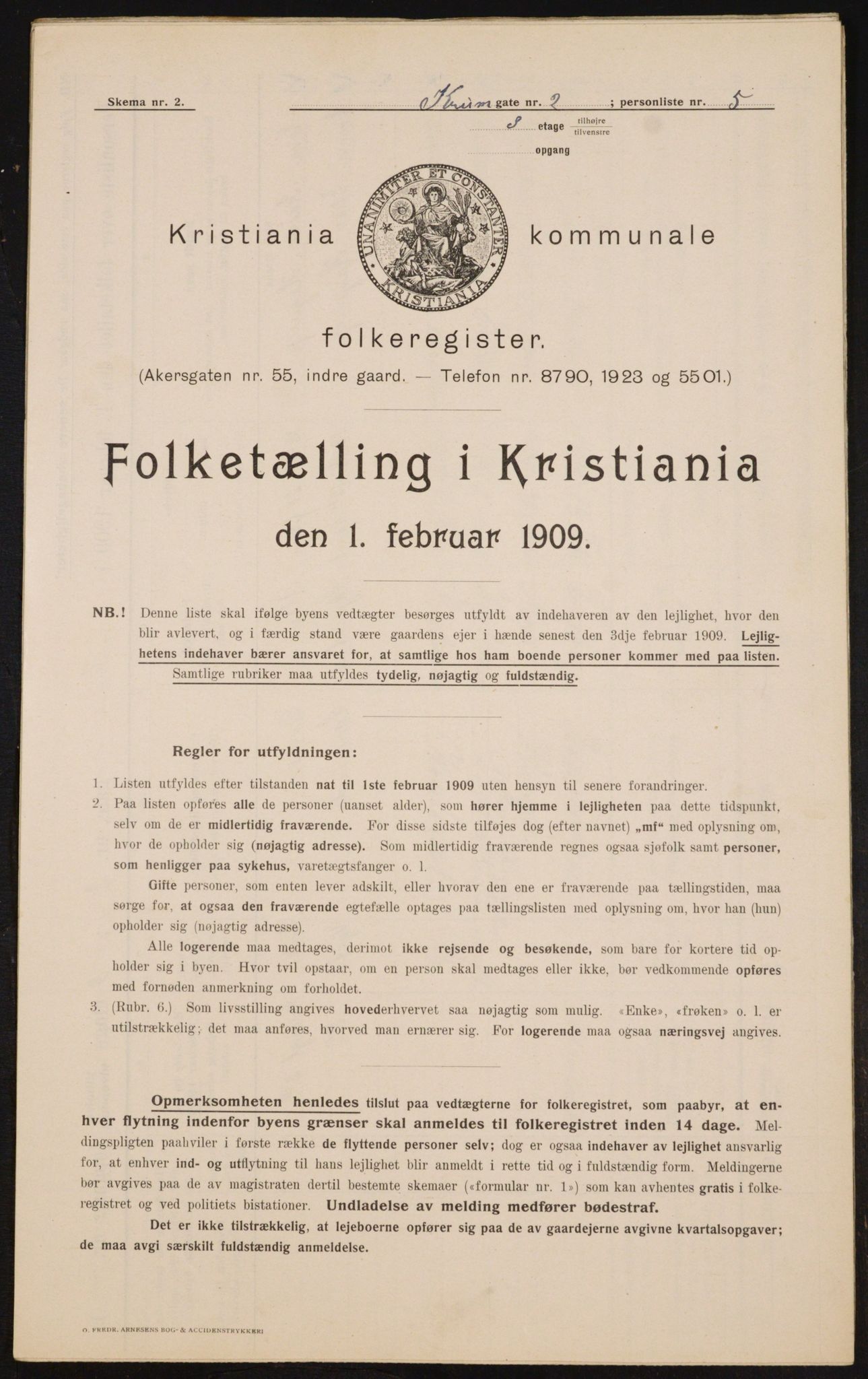 OBA, Municipal Census 1909 for Kristiania, 1909, p. 50226