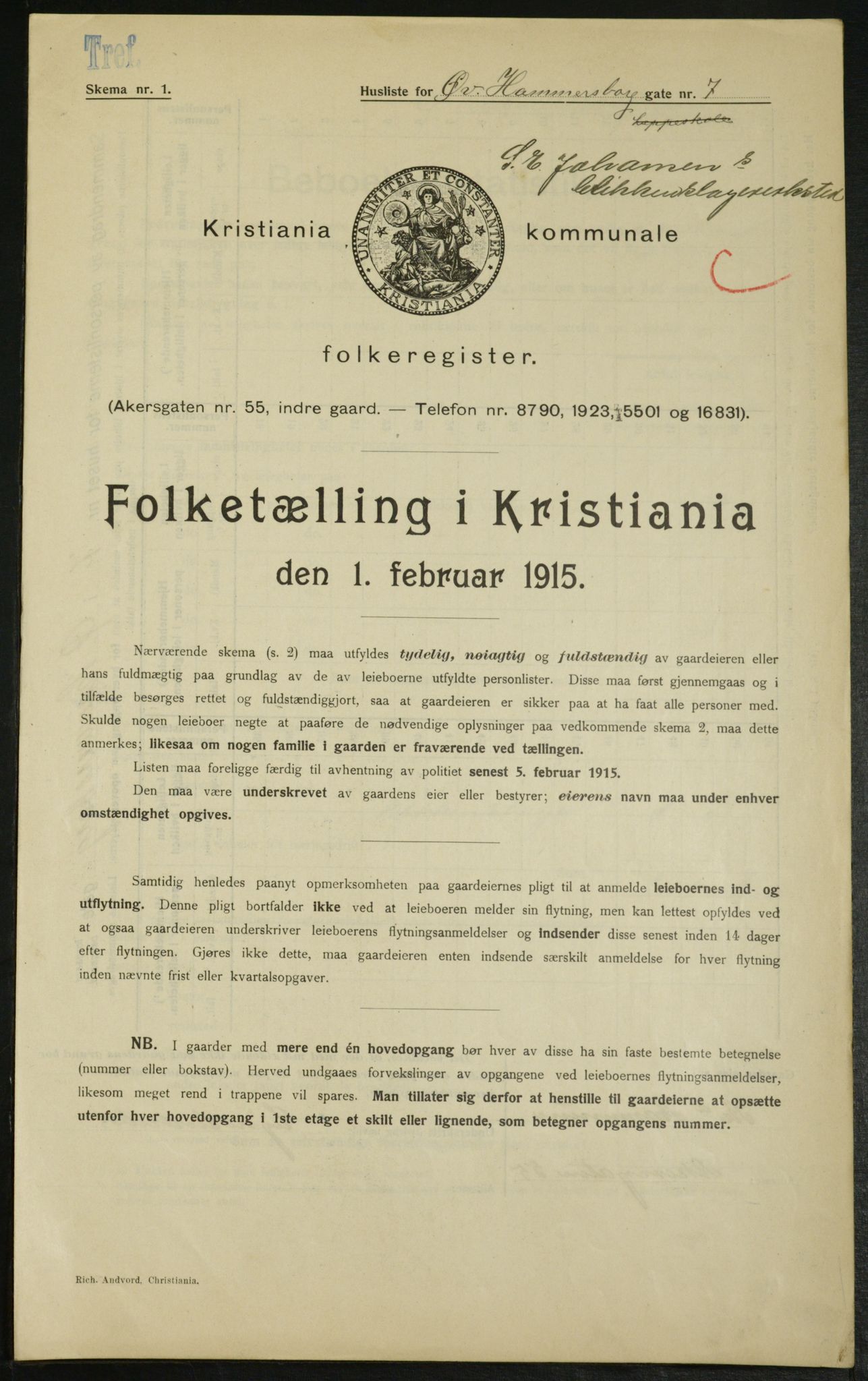 OBA, Municipal Census 1915 for Kristiania, 1915, p. 130477