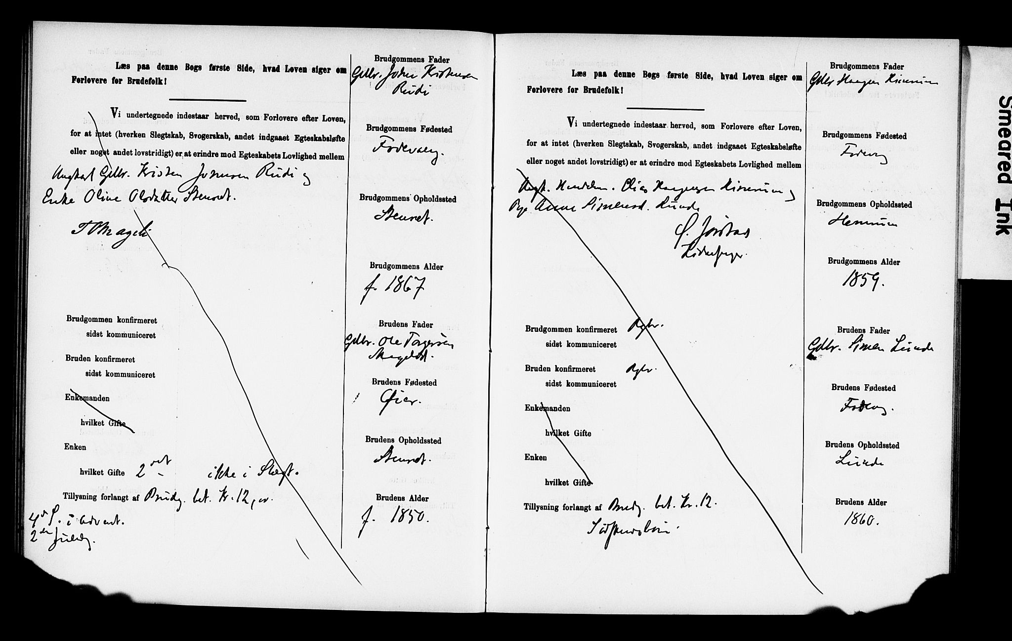 Ringebu prestekontor, SAH/PREST-082/I/Ie: Banns register no. 2, 1886-1894