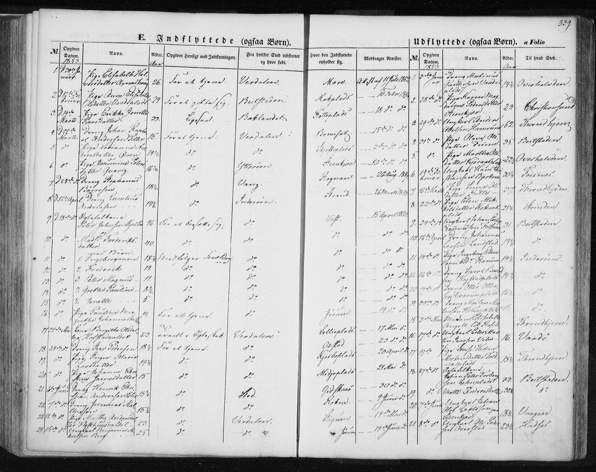 Ministerialprotokoller, klokkerbøker og fødselsregistre - Nord-Trøndelag, AV/SAT-A-1458/735/L0342: Parish register (official) no. 735A07 /1, 1849-1862, p. 339