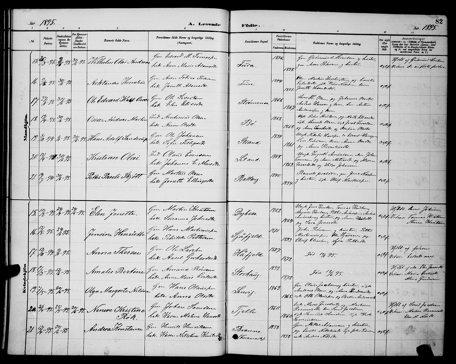 Ministerialprotokoller, klokkerbøker og fødselsregistre - Nordland, AV/SAT-A-1459/863/L0914: Parish register (copy) no. 863C04, 1886-1897, p. 82