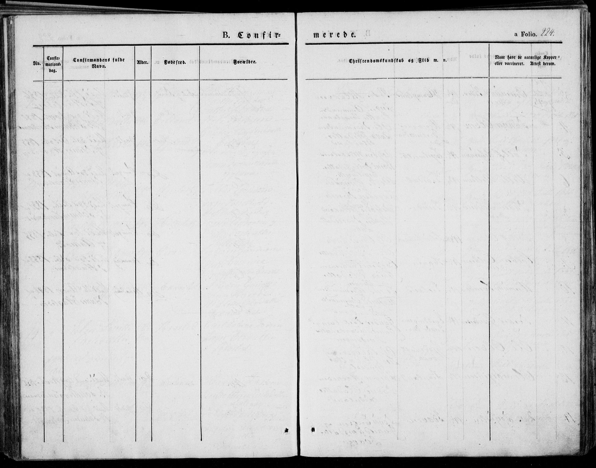 Bakke sokneprestkontor, AV/SAK-1111-0002/F/Fa/Faa/L0004: Parish register (official) no. A 4, 1834-1846, p. 224