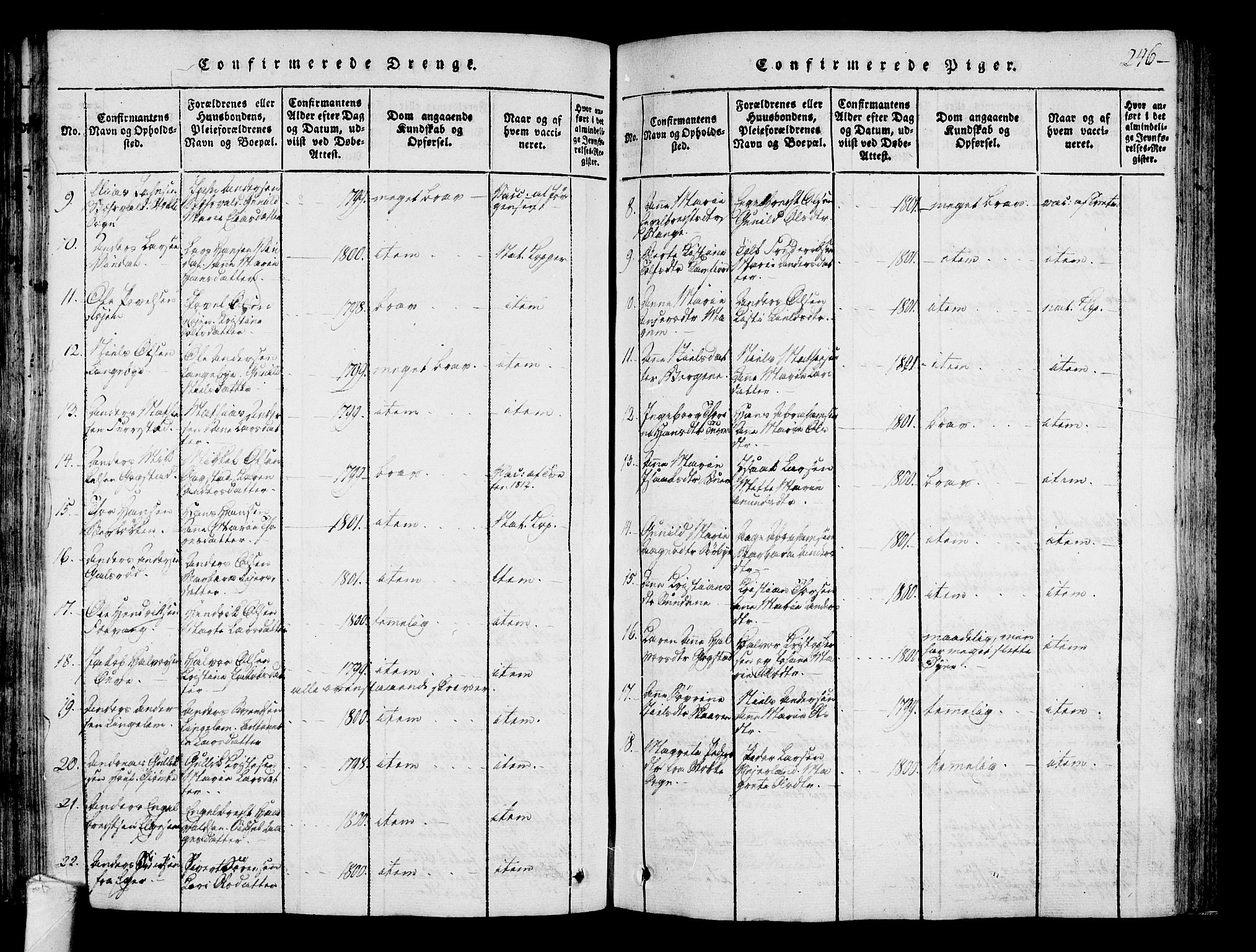 Sandar kirkebøker, AV/SAKO-A-243/F/Fa/L0004: Parish register (official) no. 4, 1814-1832, p. 246