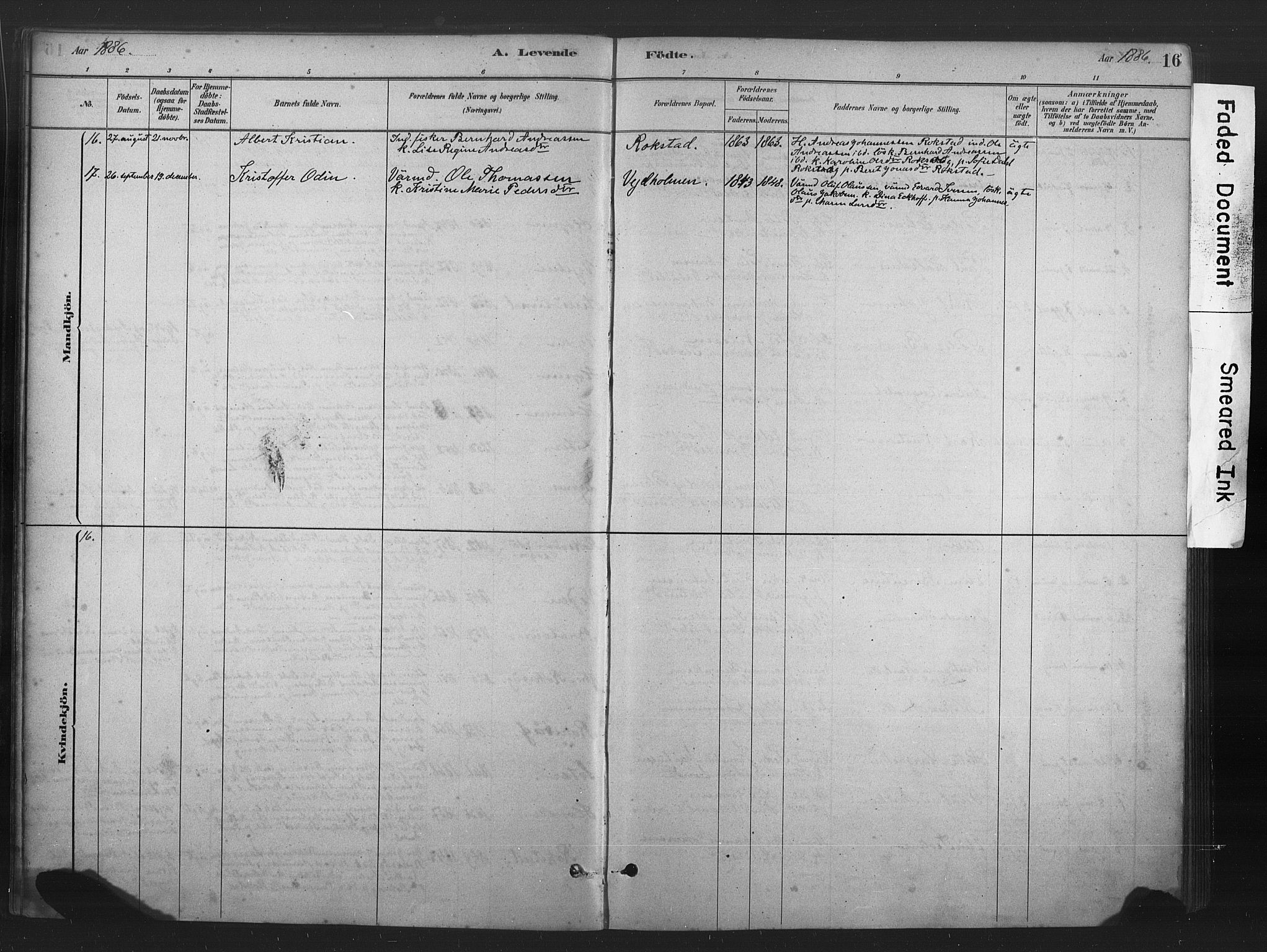 Ministerialprotokoller, klokkerbøker og fødselsregistre - Møre og Romsdal, AV/SAT-A-1454/583/L0954: Parish register (official) no. 583A01, 1880-1906, p. 16