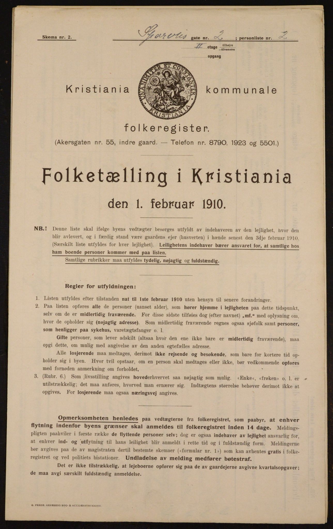 OBA, Municipal Census 1910 for Kristiania, 1910, p. 95529