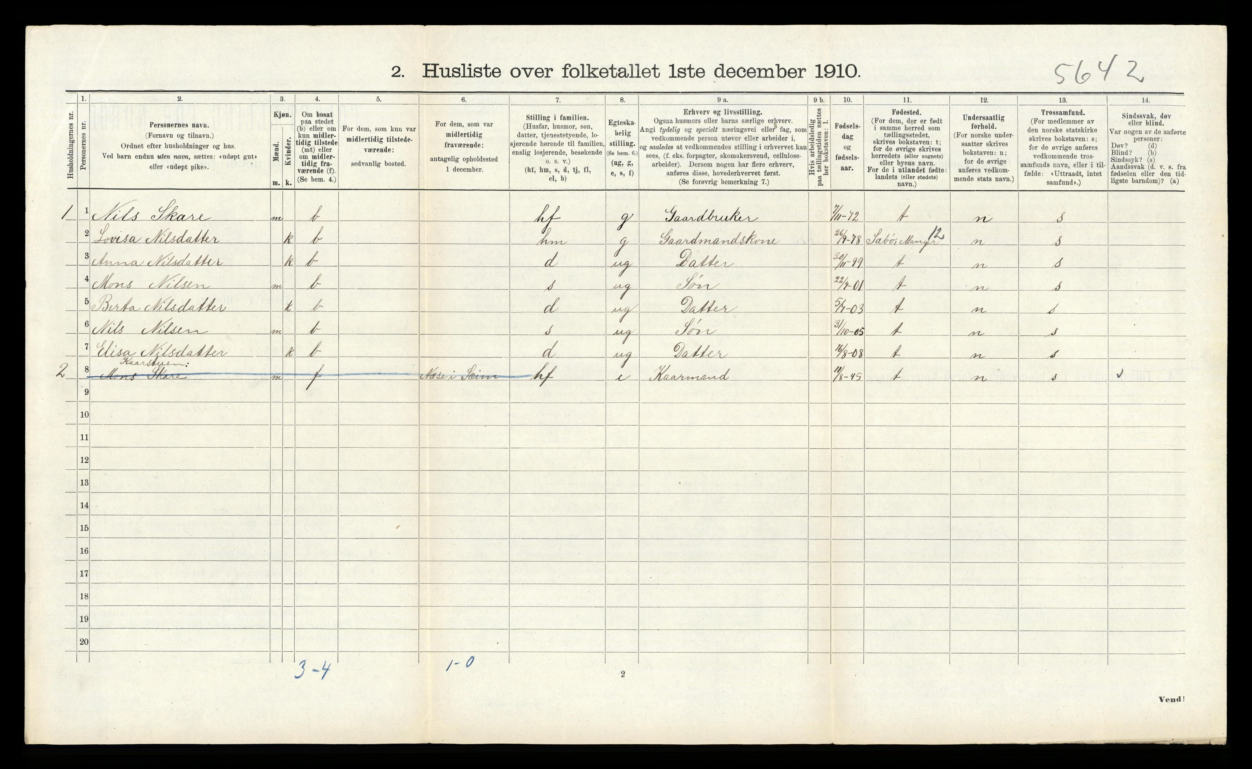 RA, 1910 census for Alversund, 1910, p. 827