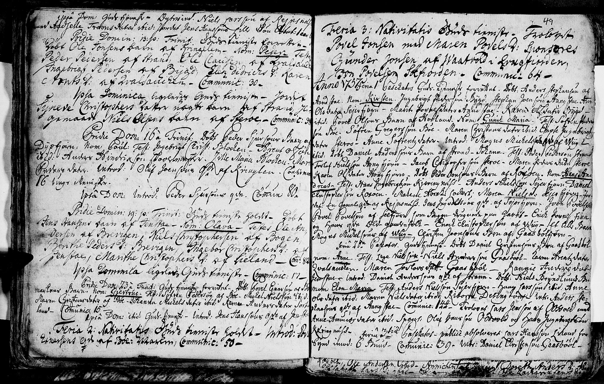Ministerialprotokoller, klokkerbøker og fødselsregistre - Nordland, SAT/A-1459/895/L1366: Parish register (official) no. 895A01, 1730-1794, p. 49