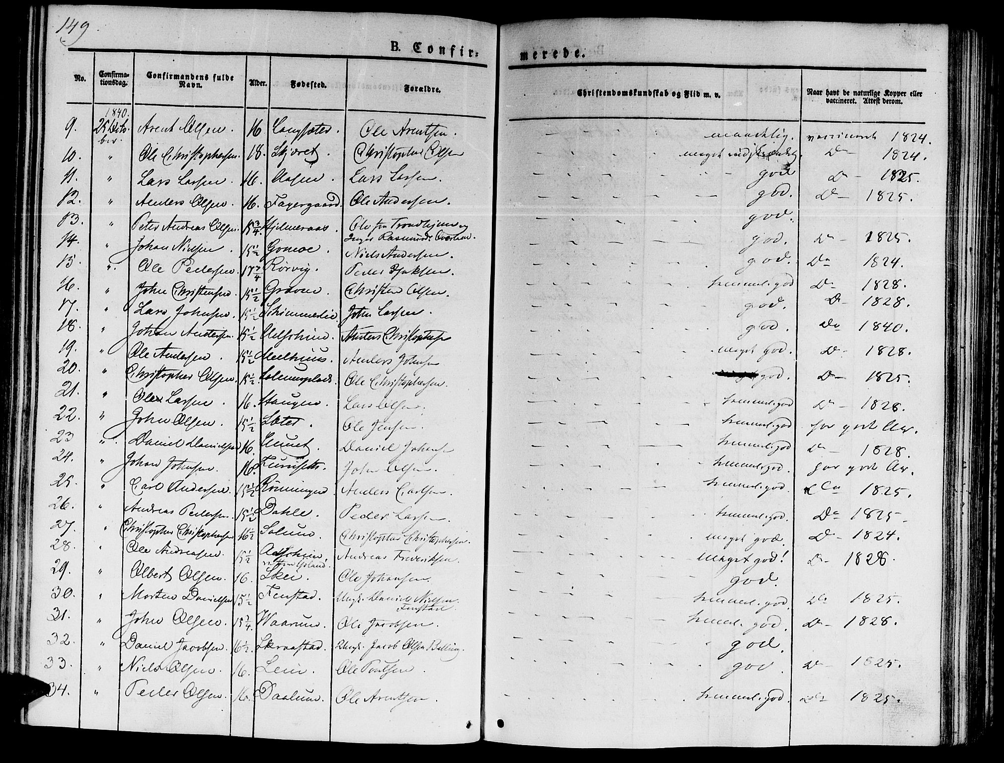 Ministerialprotokoller, klokkerbøker og fødselsregistre - Sør-Trøndelag, SAT/A-1456/646/L0610: Parish register (official) no. 646A08, 1837-1847, p. 149