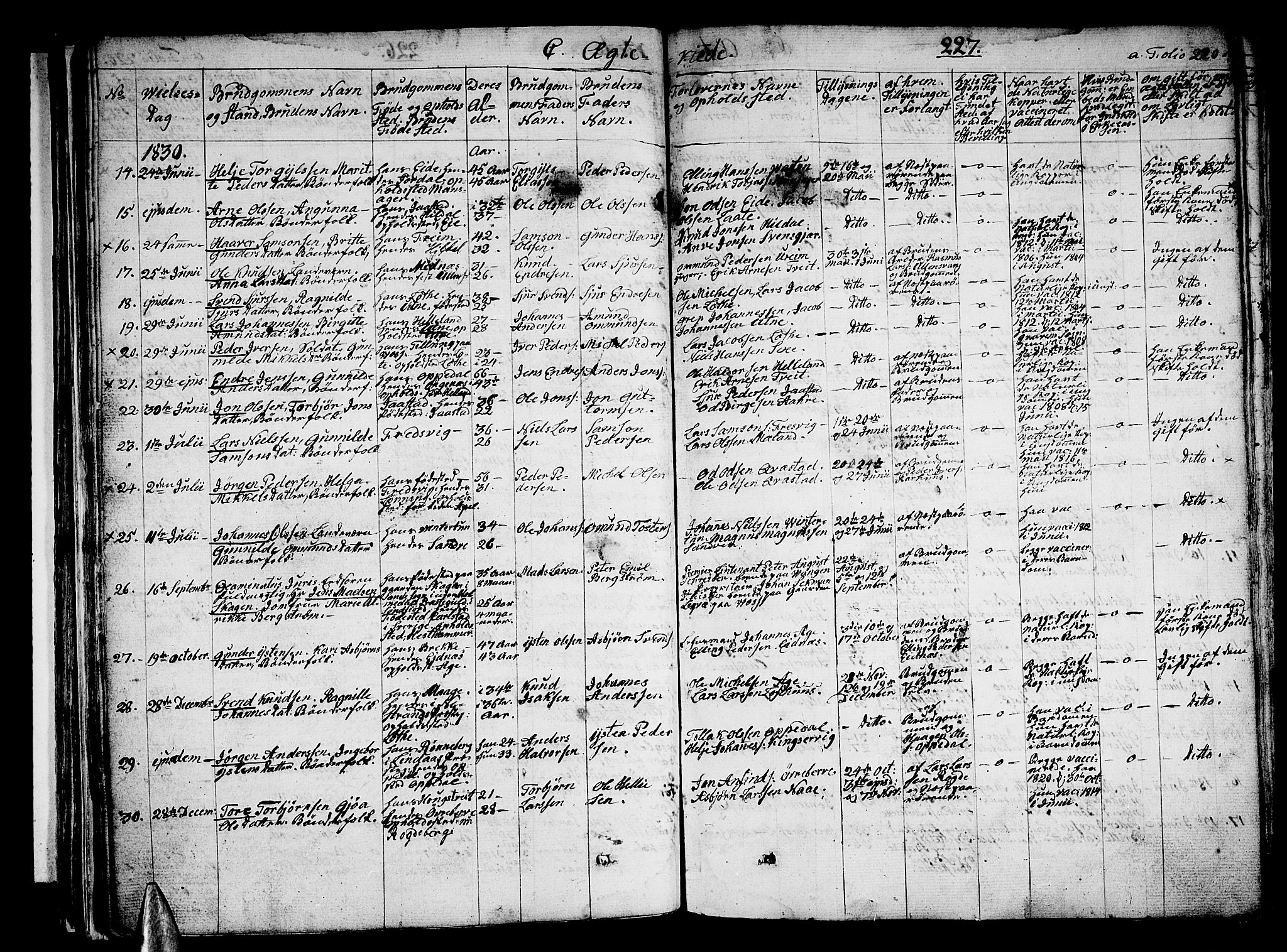 Ullensvang sokneprestembete, SAB/A-78701/H/Haa: Parish register (official) no. A 10, 1825-1853, p. 227