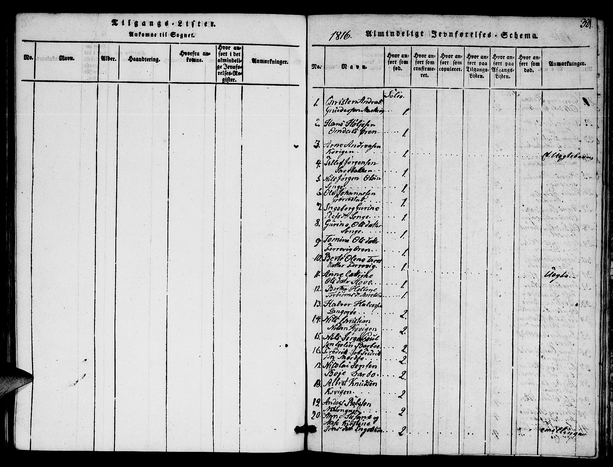 Austre Moland sokneprestkontor, AV/SAK-1111-0001/F/Fa/Faa/L0004: Parish register (official) no. A 4, 1816-1824, p. 321