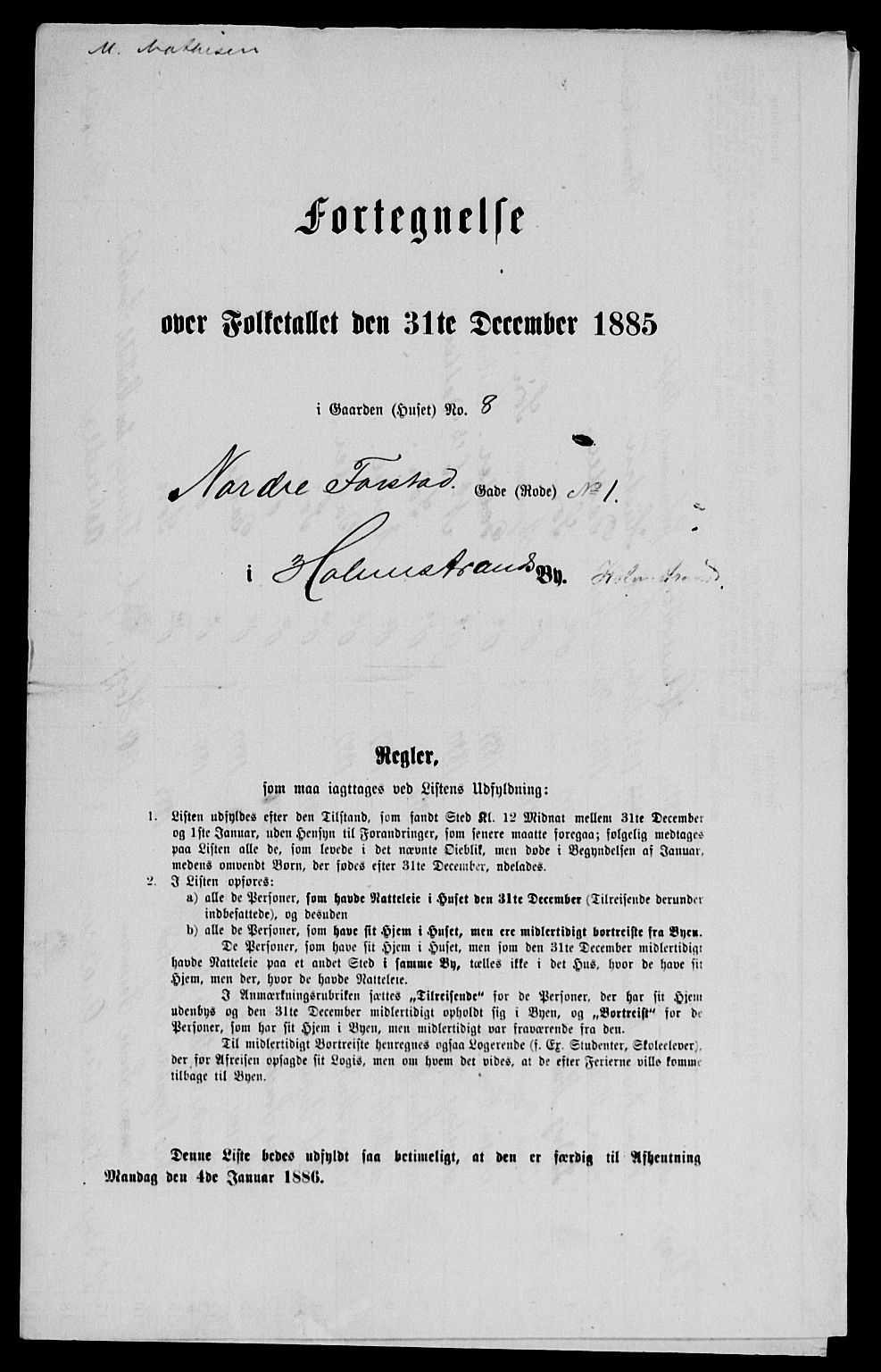 SAKO, 1885 census for 0702 Holmestrand, 1885, p. 16