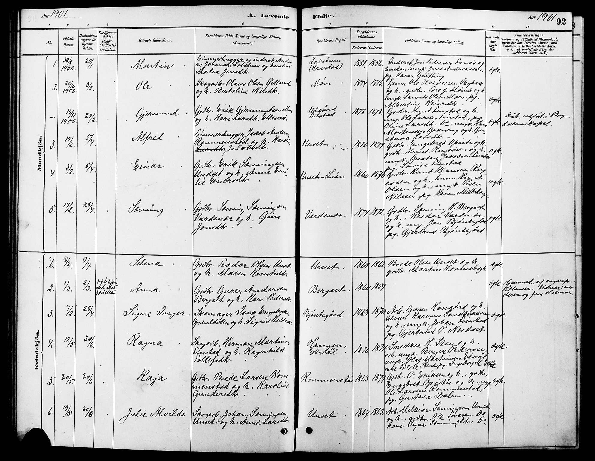 Rendalen prestekontor, SAH/PREST-054/H/Ha/Hab/L0003: Parish register (copy) no. 3, 1879-1904, p. 92