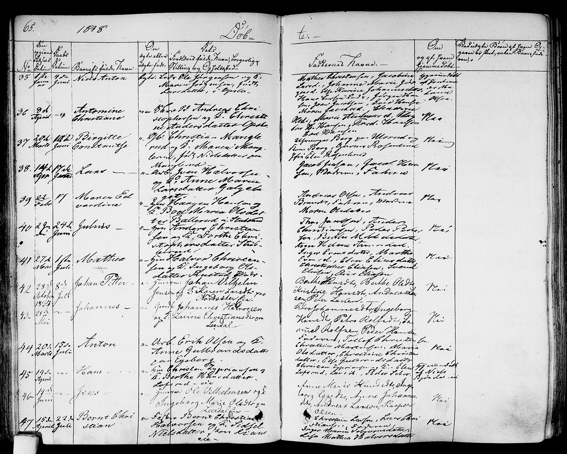 Gamlebyen prestekontor Kirkebøker, AV/SAO-A-10884/F/Fa/L0003: Parish register (official) no. 3, 1829-1849, p. 65